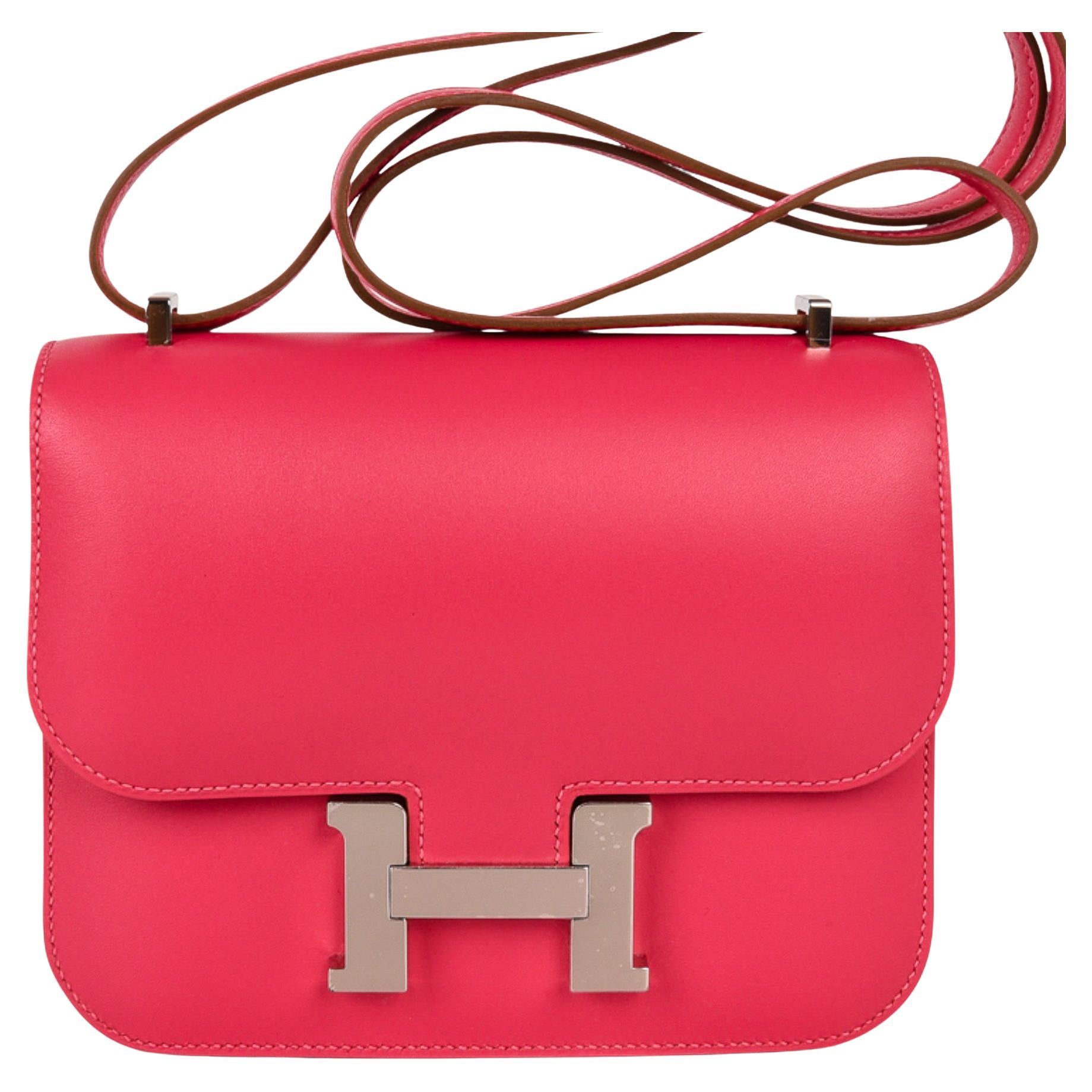 Hermes Constance Bag Rose Lipstick Pink Mini III  Veau Tadelakt 