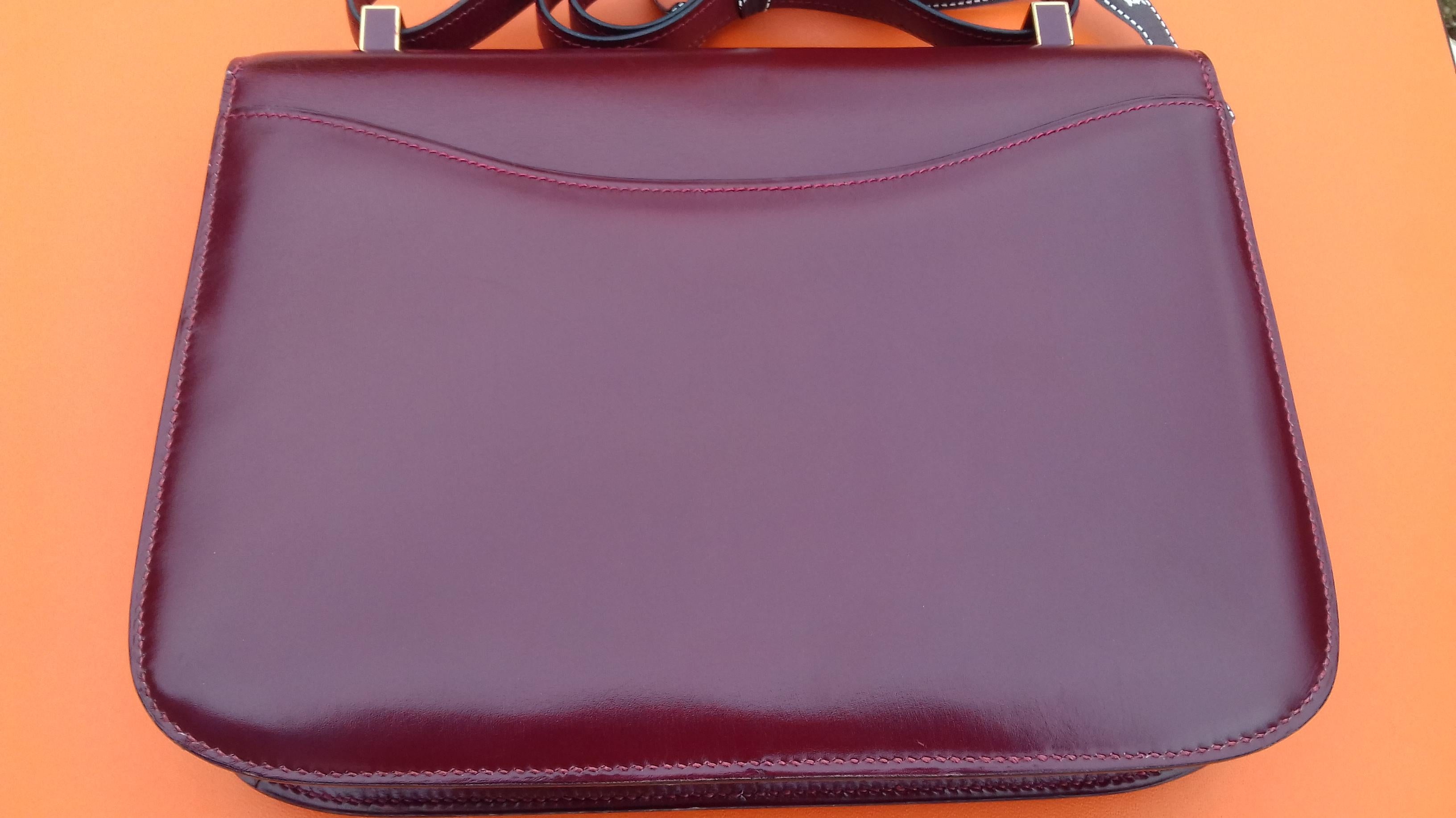 Brown Hermès Constance Bag Rouge H Box Leather Enamelled Clasp 23 cm RARE
