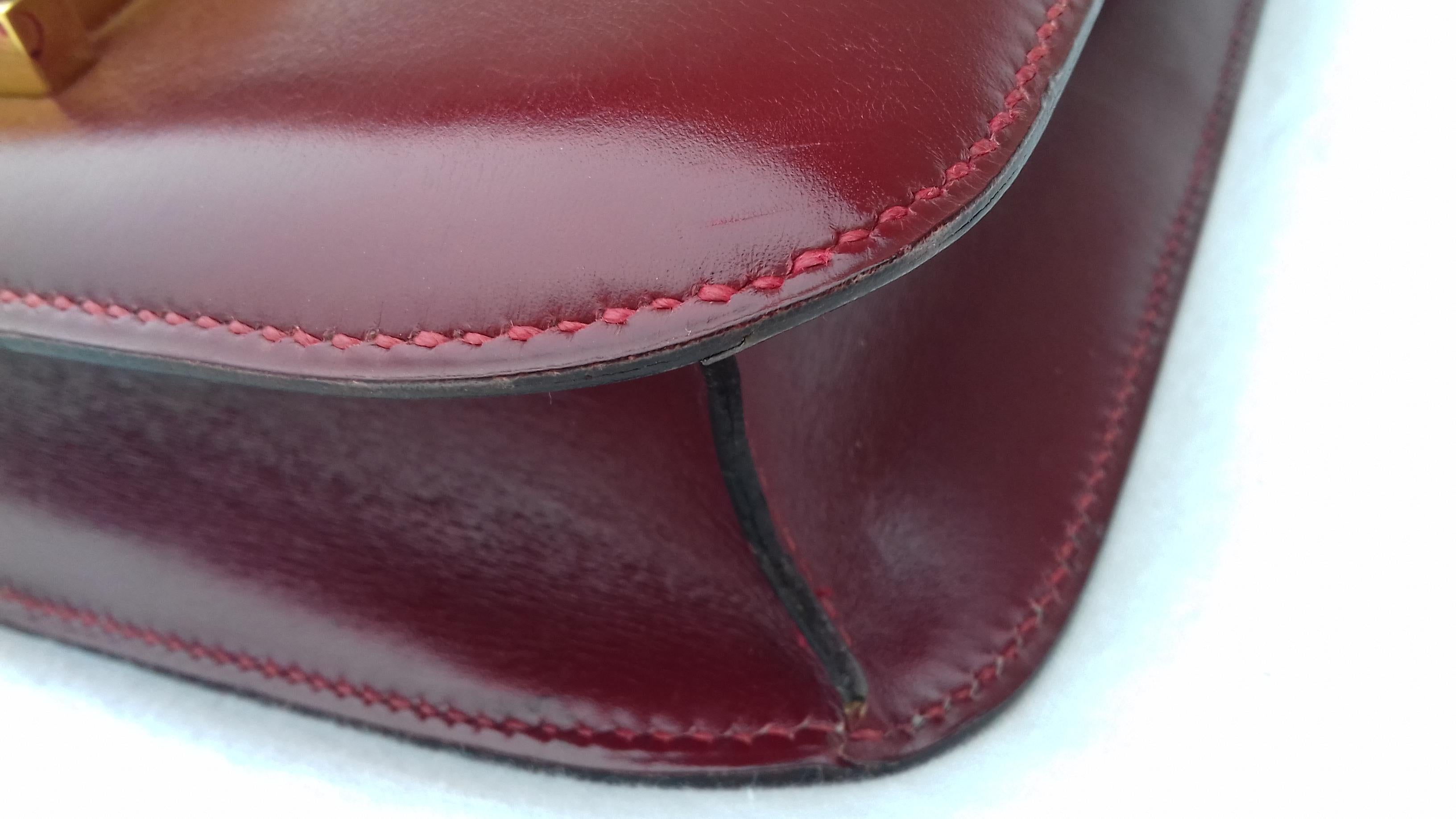 Hermès Constance Bag Rouge H Box Leather Enamelled Clasp 23 cm RARE 1