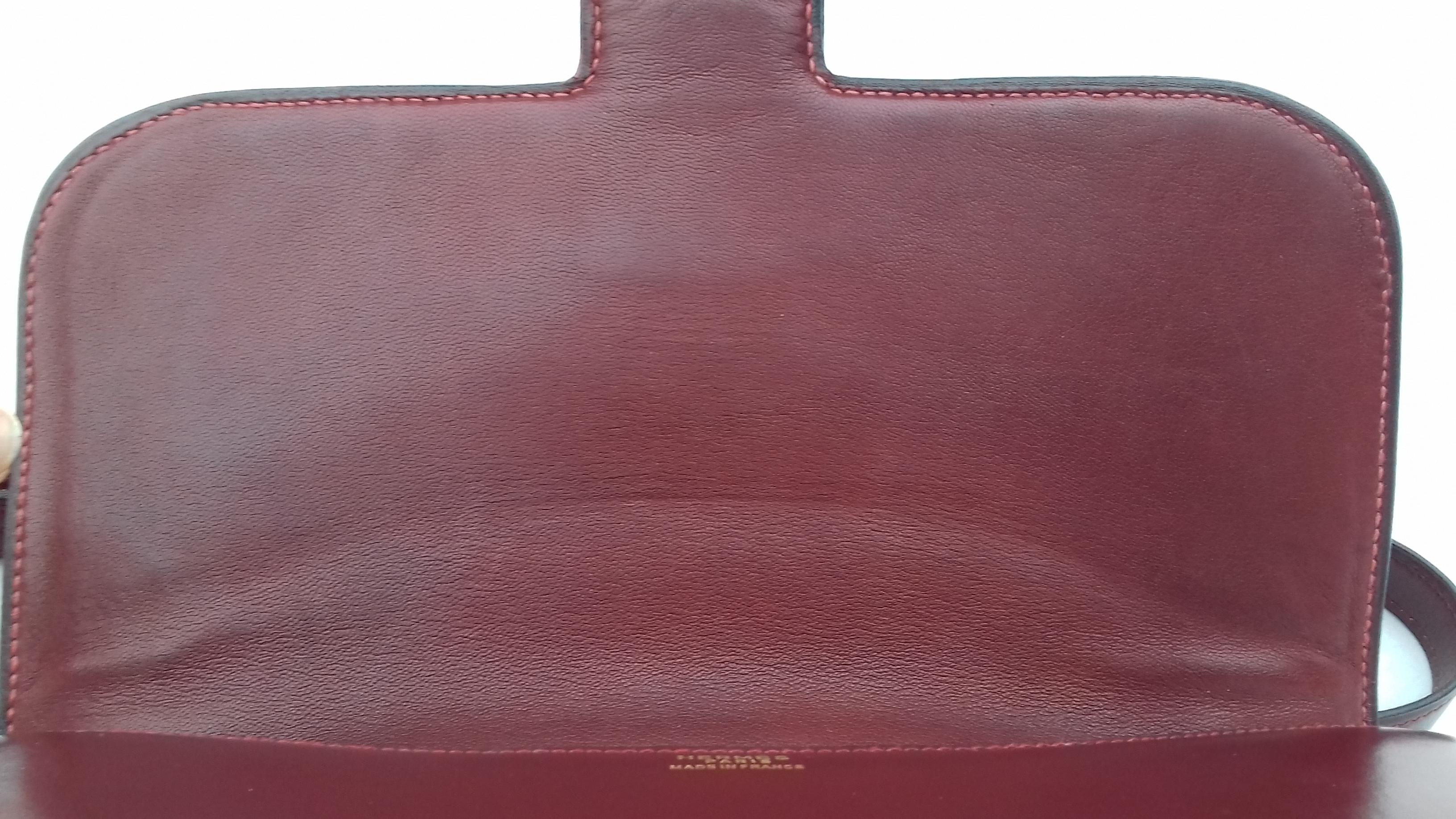 Hermès Constance Bag Rouge H Box Leather Enamelled Clasp 23 cm RARE 9