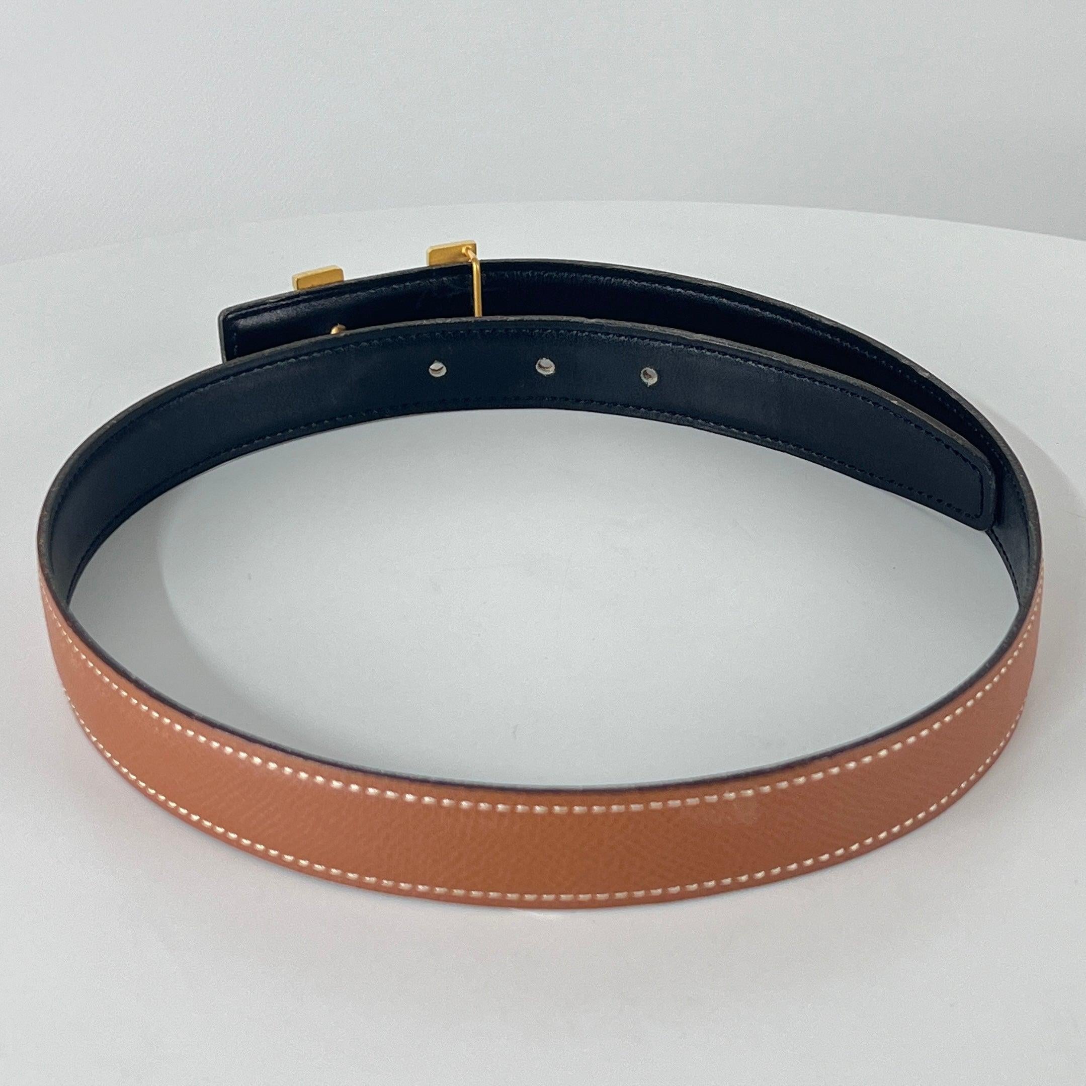 Hermès Constance Belt Brown Leather Gold H Buckle 1997 In condizioni ottime in vendita a SAINT-OUEN-SUR-SEINE, FR