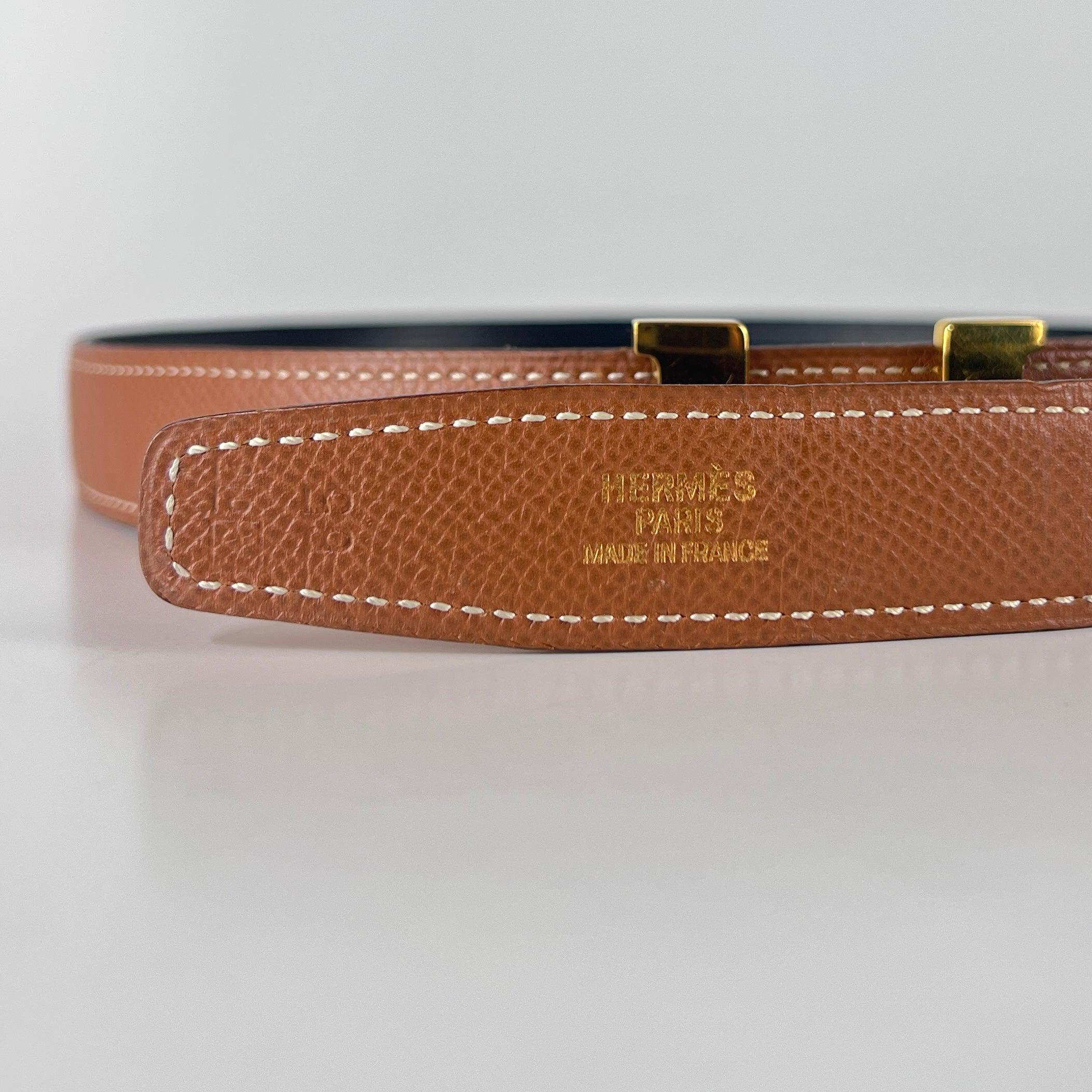 da uomo o donna Hermès Constance Belt Brown Leather Gold H Buckle 1997 in vendita