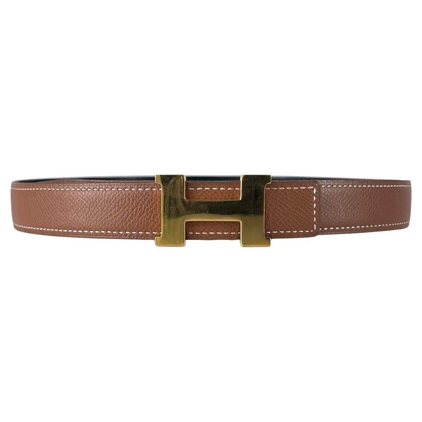 Hermès Constance Belt Brown Leather Gold H Buckle 1997 in vendita
