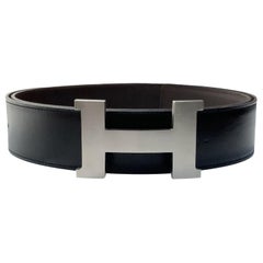 Hermès Constance - Boucle de ceinture et bracelet cuir réversible 42mm