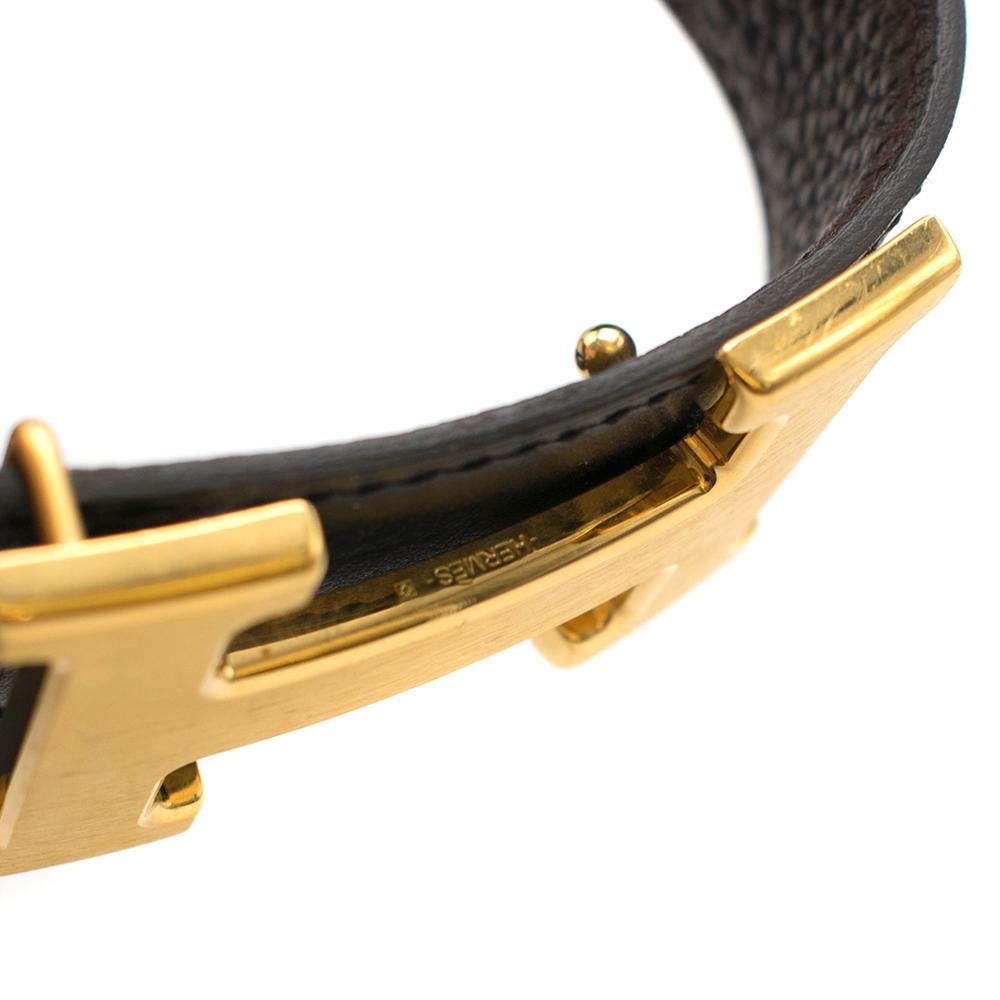 h belt buckle & reversible leather strap 32 mm