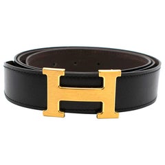 Hermes Constance boucle de ceinture & Bracelet en cuir réversible 32 mm