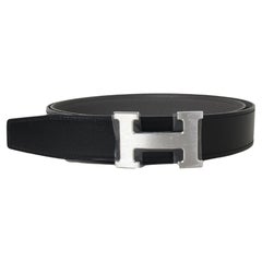 Hermes Constance belt buckle & Reversible leather strap 32 mm Noir Étain