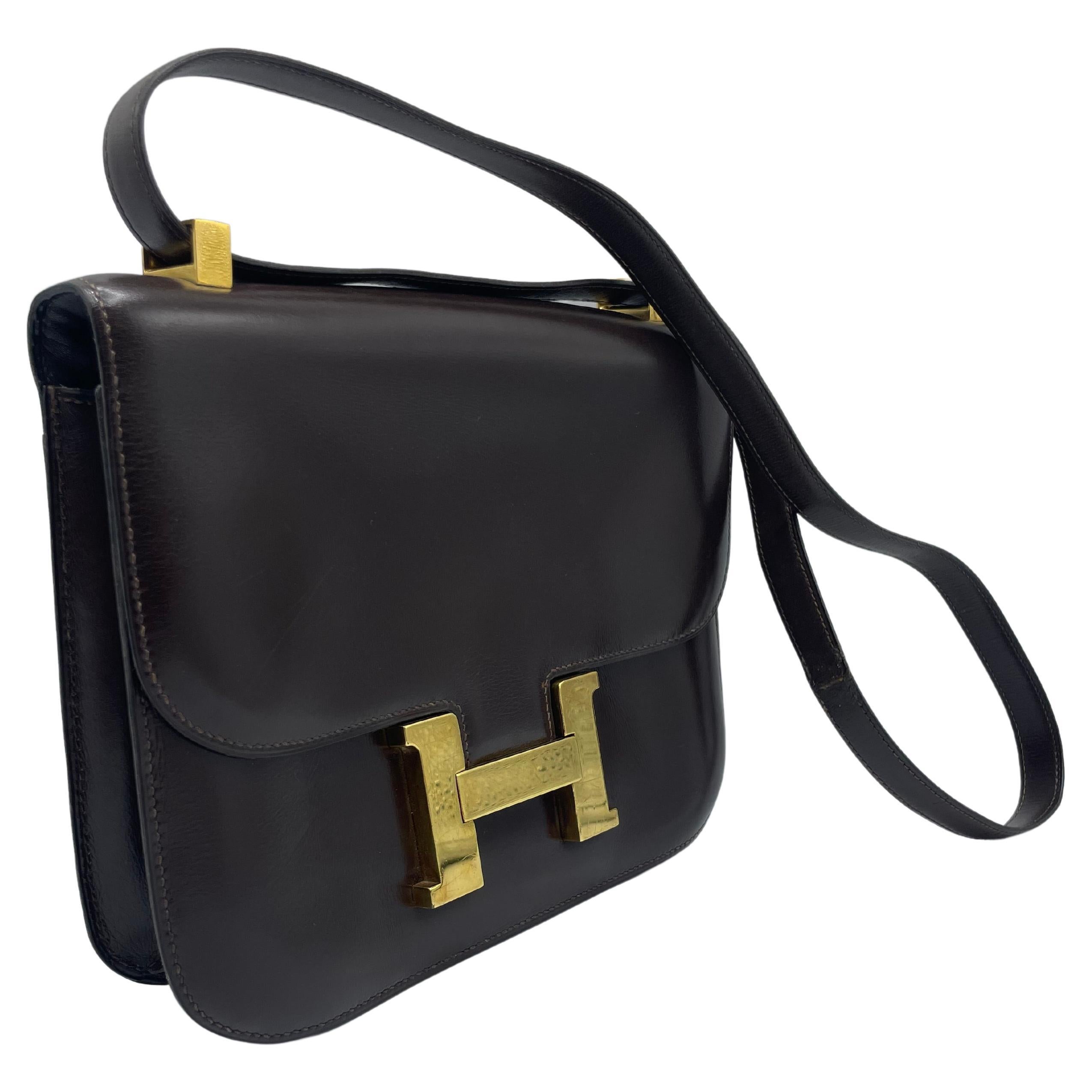 Hermès Constance Braun und Gold 23 cm  im Angebot 7