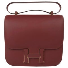 Hermes Constance Cartable Rouge H Limited Edition Bag Sombrero Leather