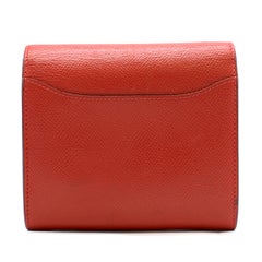 Hermes Constance Compact Rouge Epsom Leather Wallet