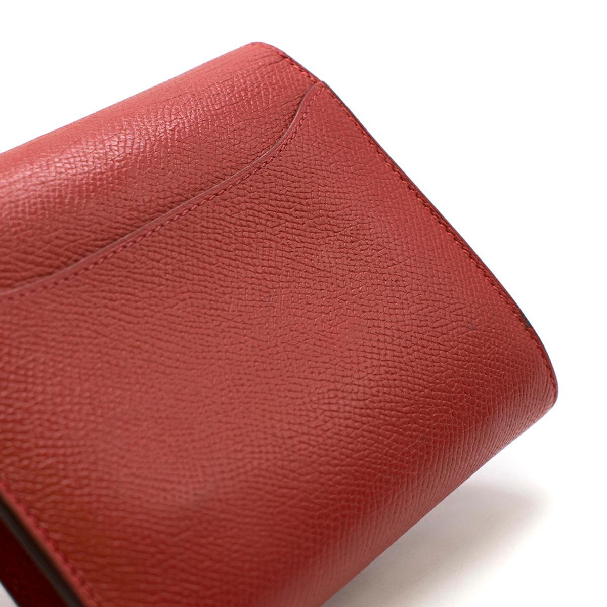 Hermes Constance Compact Rouge Epsom Leather Wallet 1