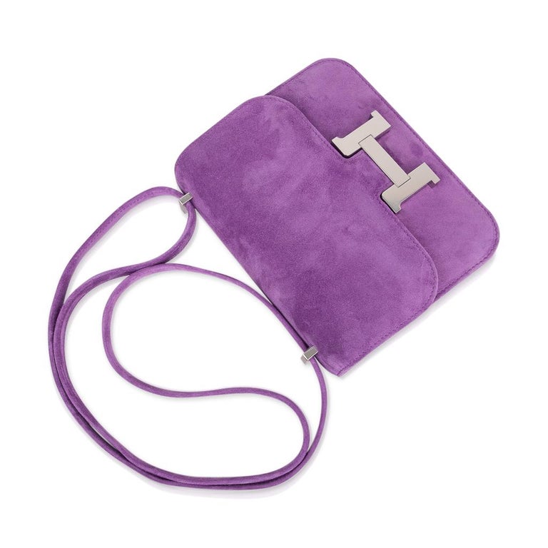 Purple Hermes Constance 18 Doblis Violet Clair Limited Edition Bag Palladium Hardware