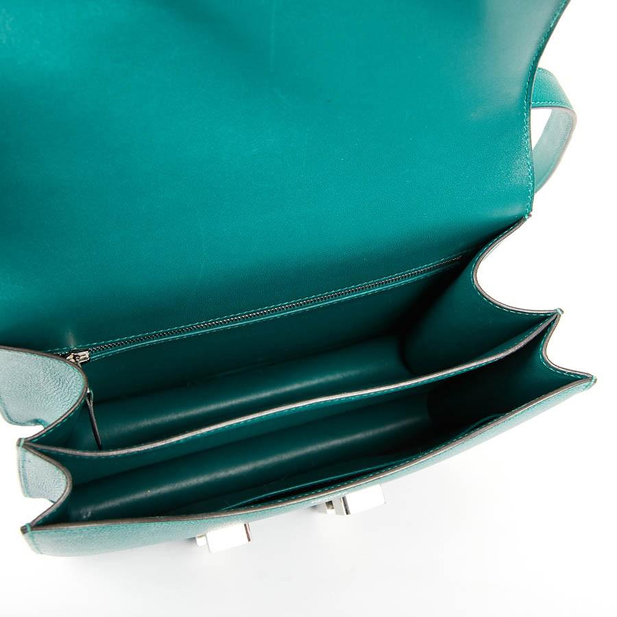 HERMES Constance Elan Bag in Malachite Green Epsom Leather 6