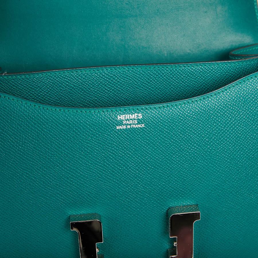 HERMES Constance Elan Bag in Malachite Green Epsom Leather 7