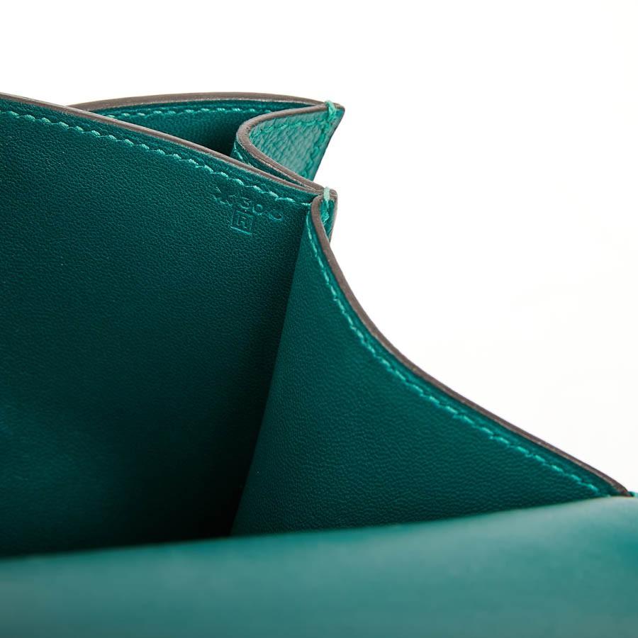 HERMES Constance Elan Bag in Malachite Green Epsom Leather 8