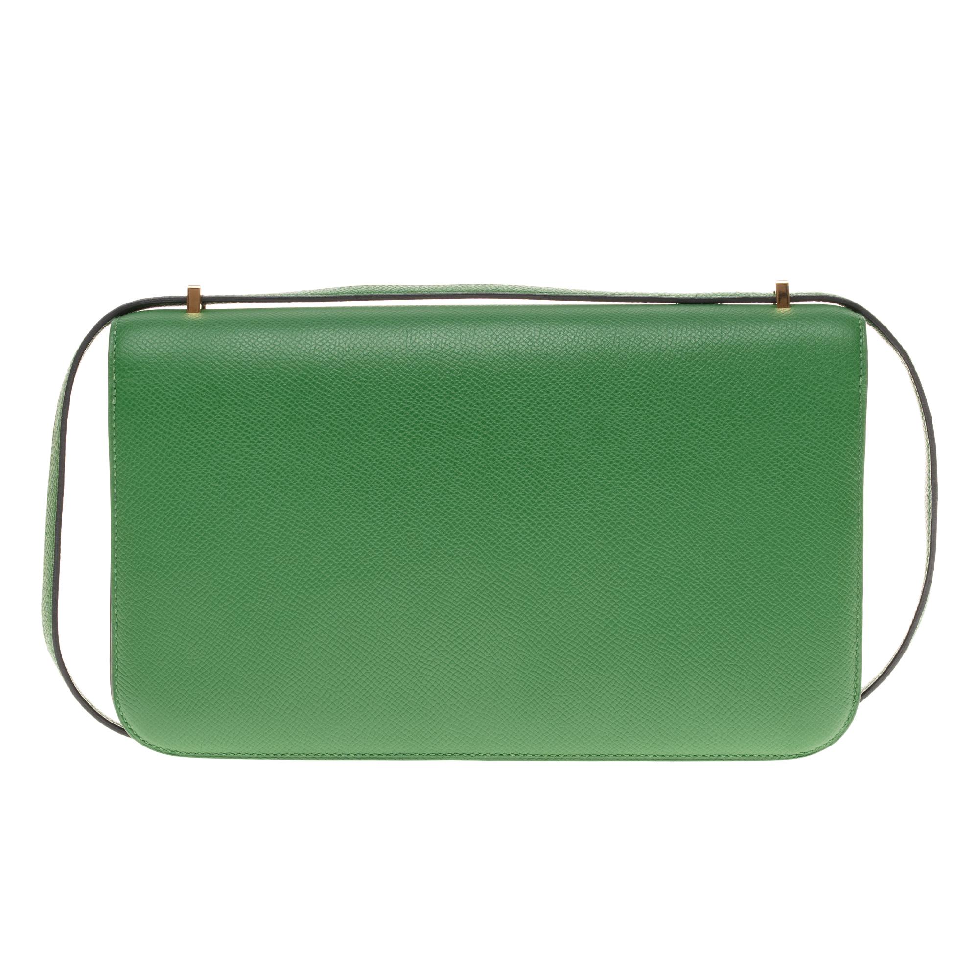 Green Hermès Constance Elan epsom green bengale handbag, gold hardware still sealed