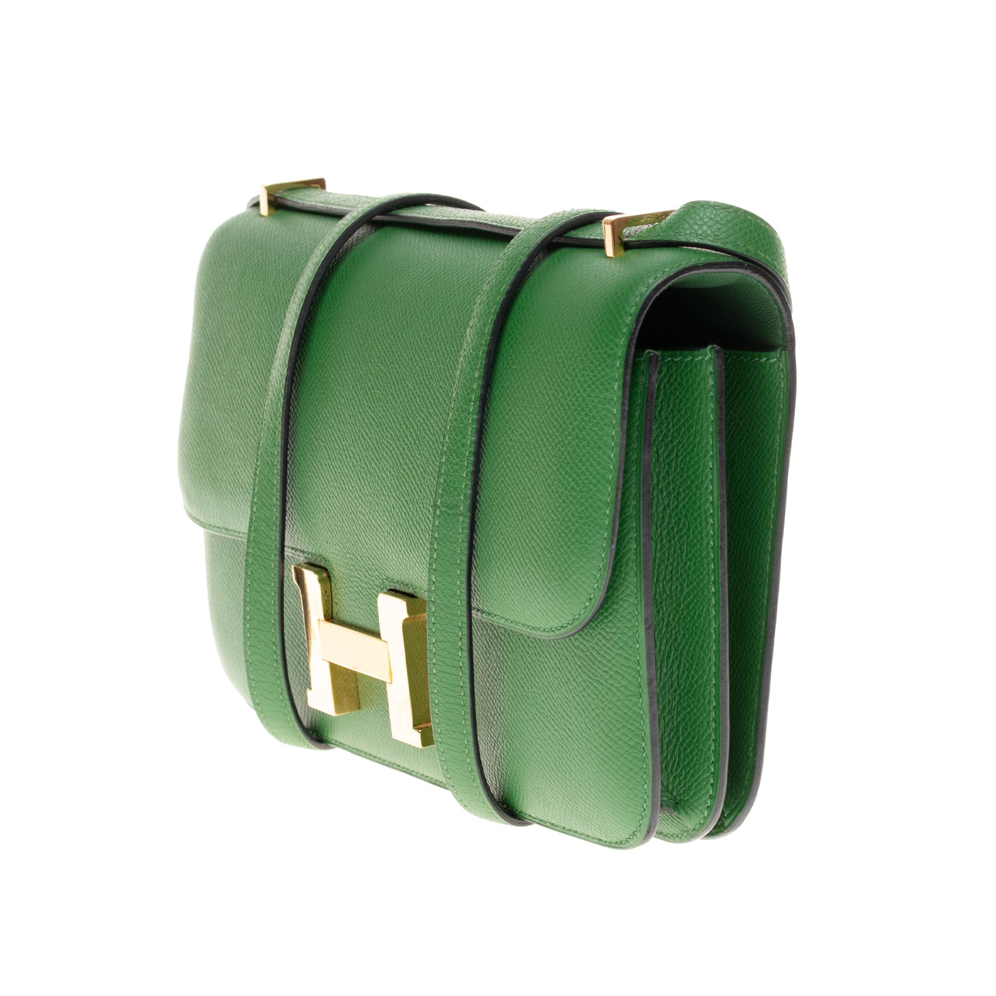 Hermès Constance Elan epsom green bengale handbag, gold hardware still sealed In Excellent Condition In Paris, IDF