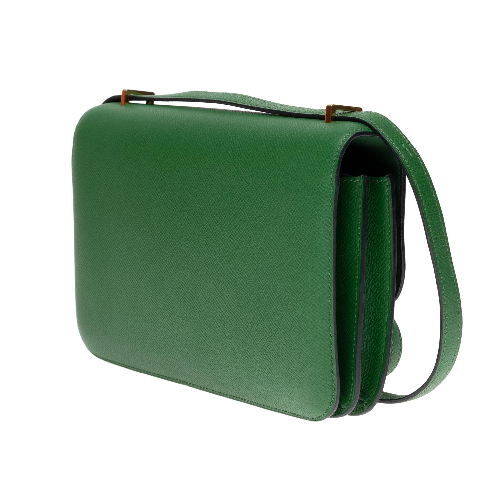 Hermès Constance Elan epsom green handbag, gold hardware, very good condition In Good Condition In Paris, IDF