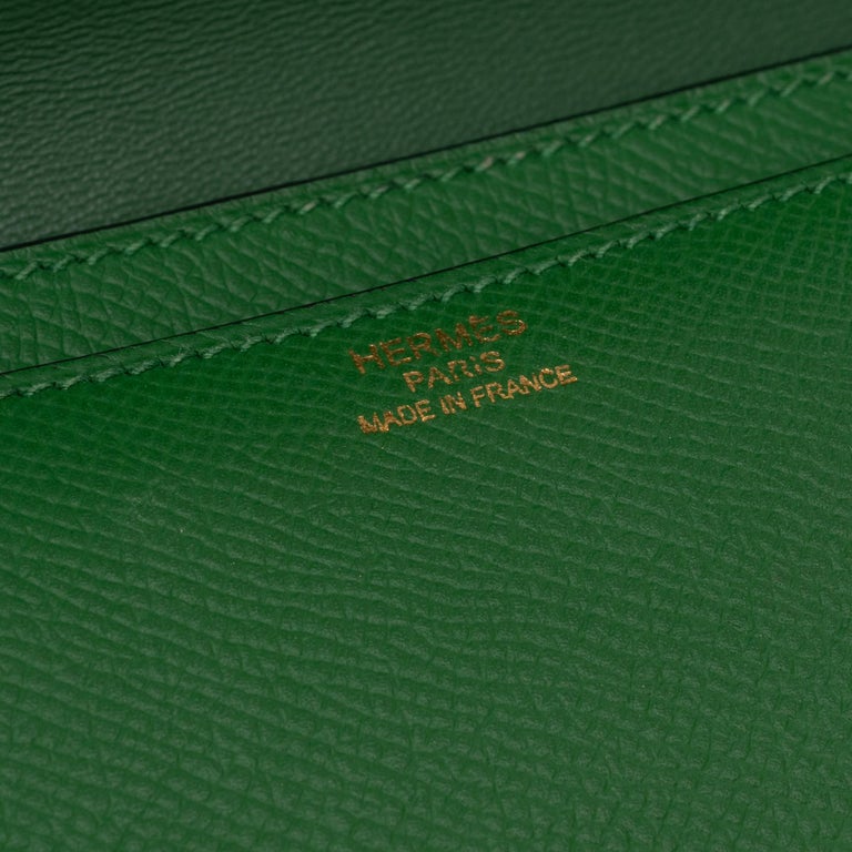 Hermès Constance Elan epsom green handbag, gold hardware, very good ...