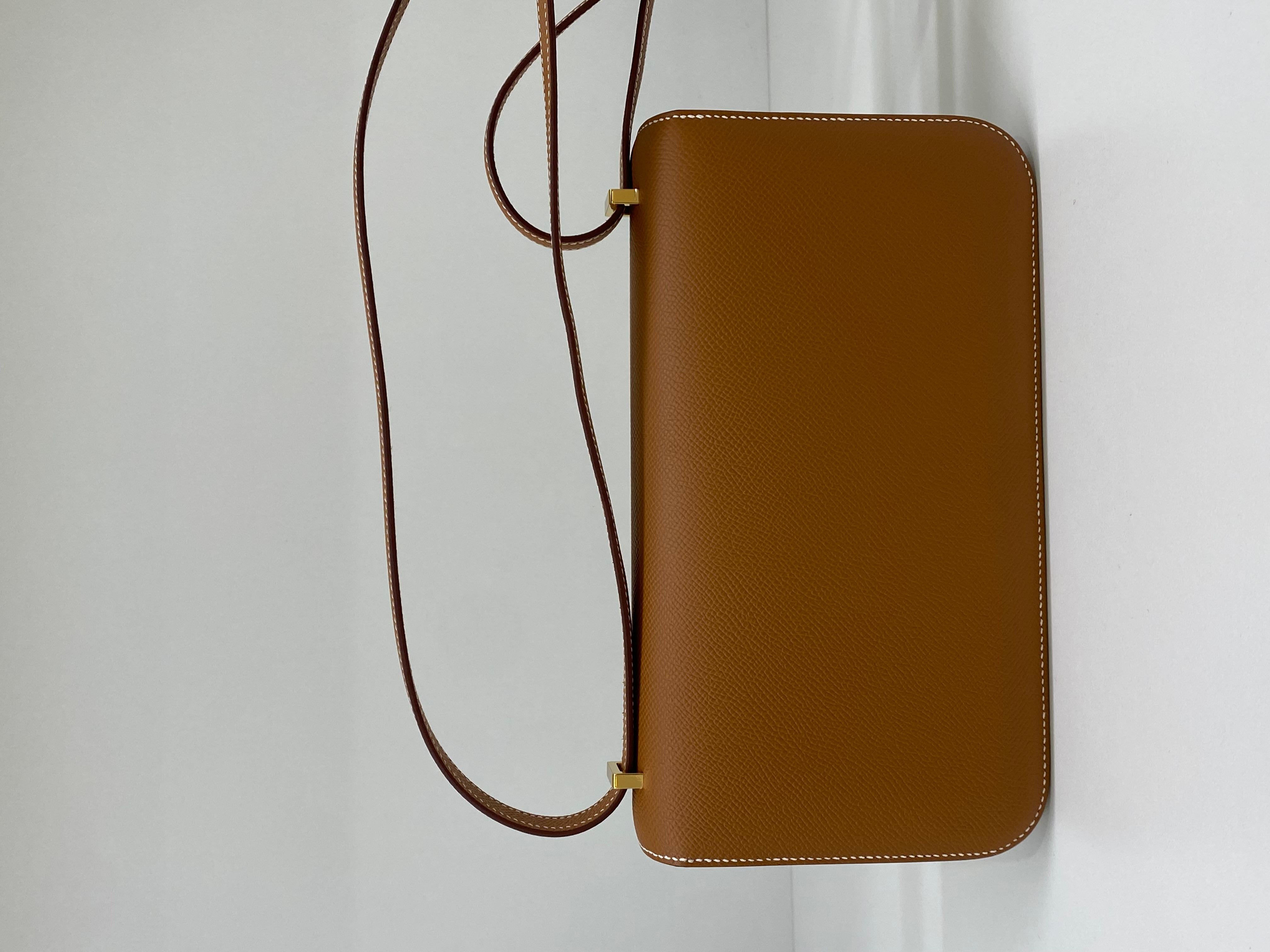 Brown Hermes Constance Elan Gold GHW For Sale