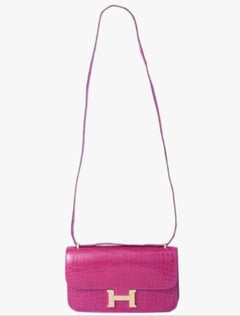 Hermès Constance Elan in Rose Scheherazade Porosus Crocodile - '10s