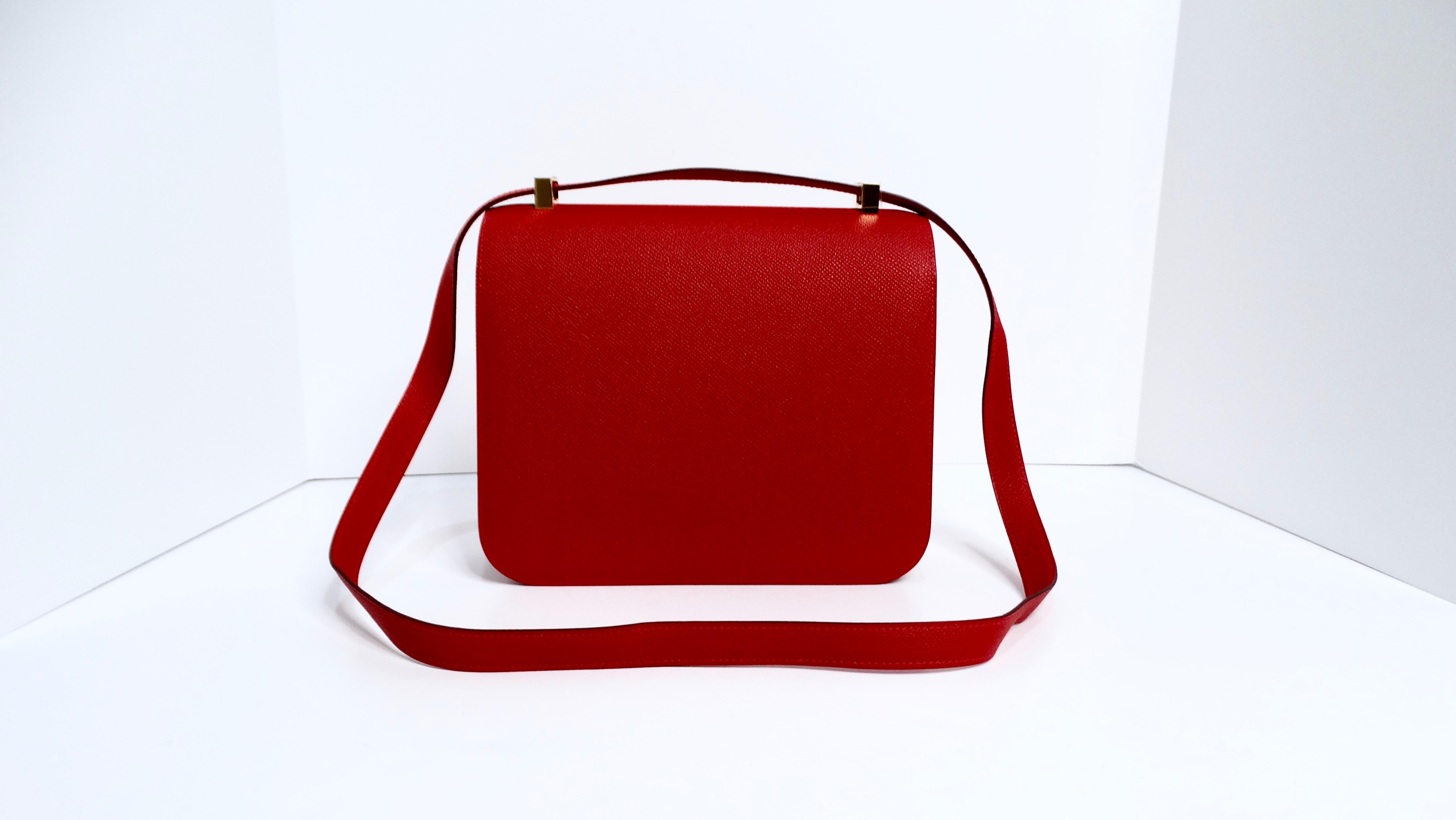 Hermes Constance Epsom Rouge Casque 24 With Gold Hardware 5