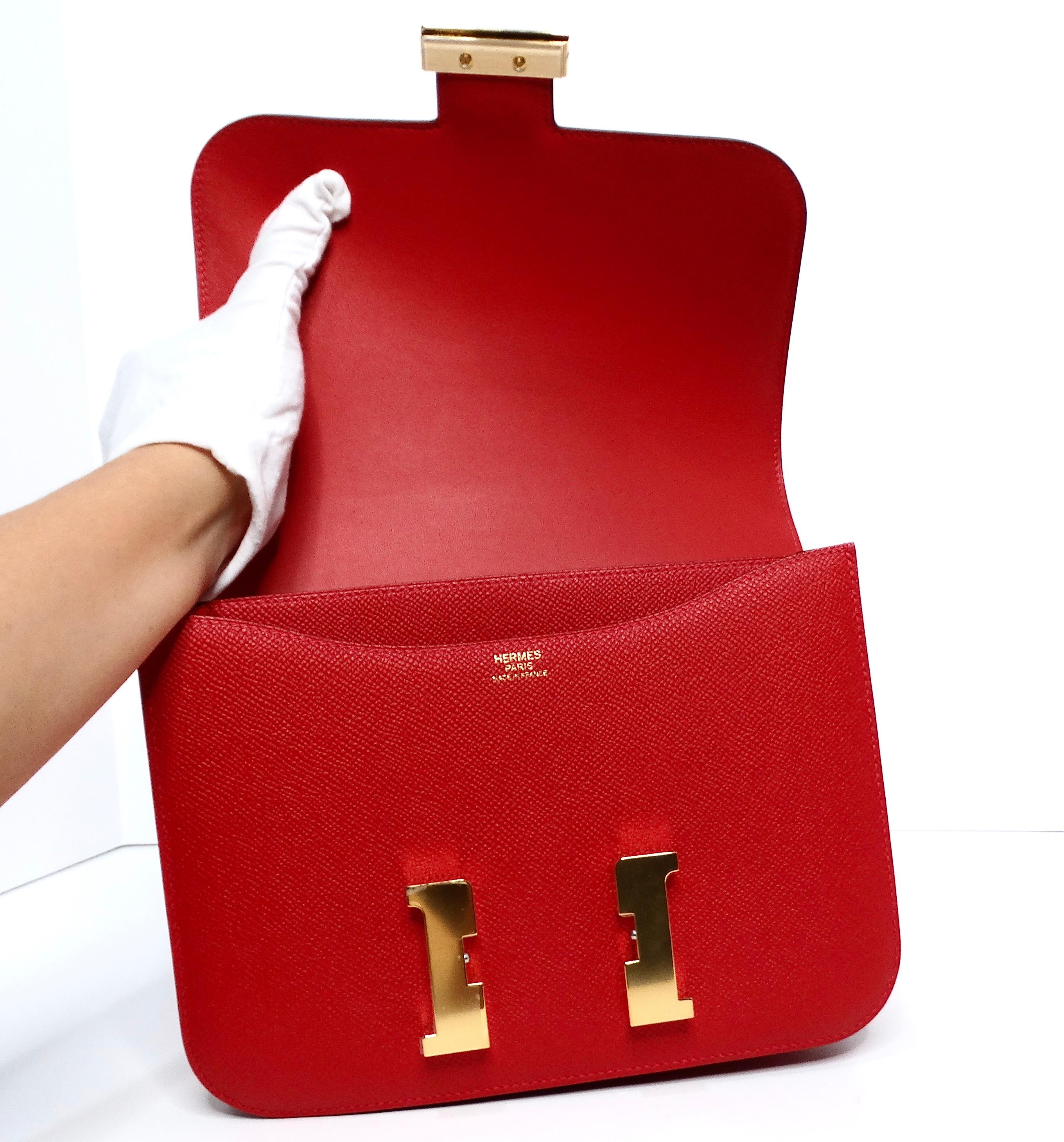 Hermes Constance Epsom Rouge Casque 24 With Gold Hardware 6