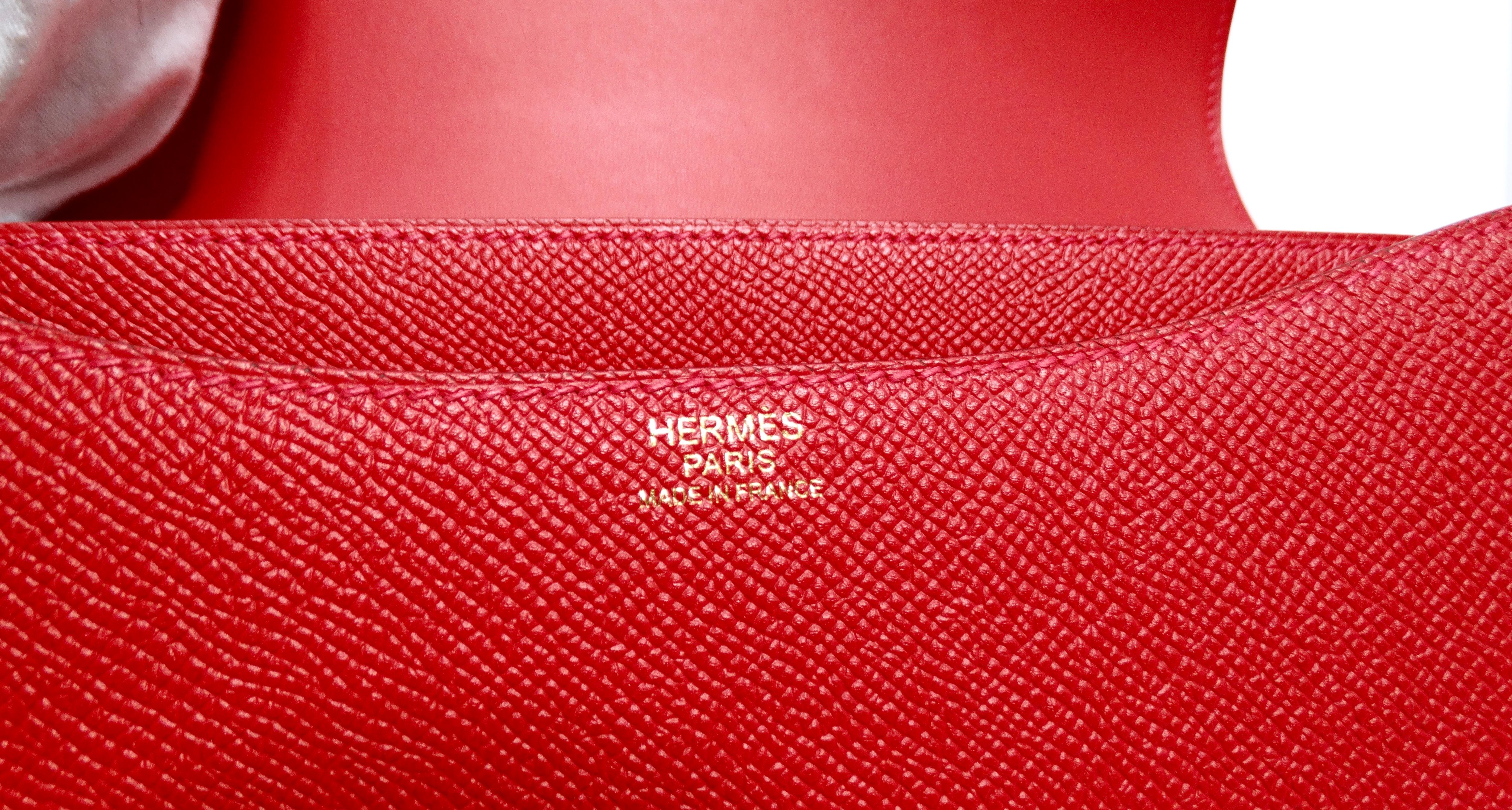 Hermes Constance Epsom Rouge Casque 24 With Gold Hardware 8