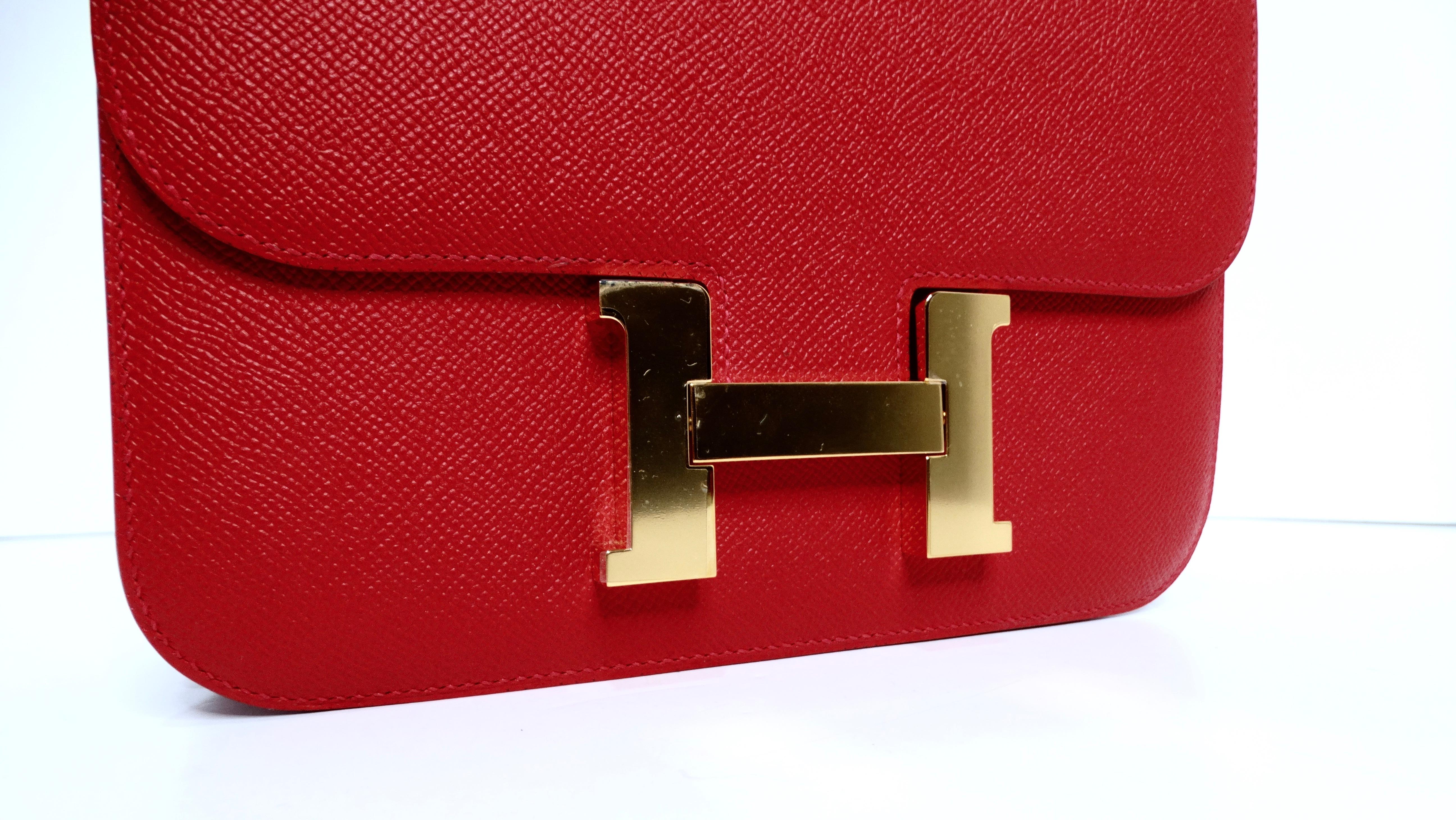Hermes Constance Epsom Rouge Casque 24 With Gold Hardware In Good Condition In Scottsdale, AZ