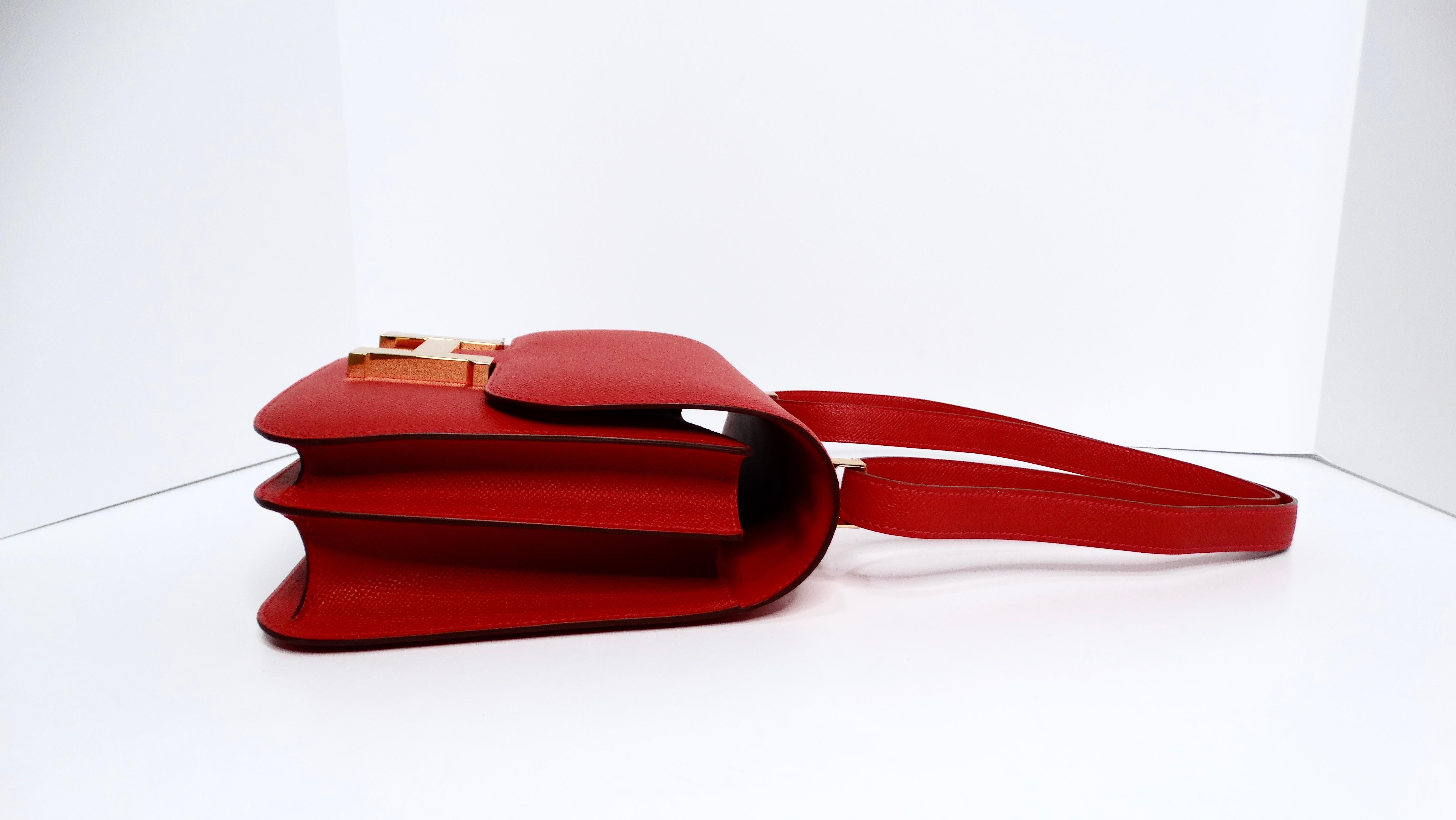 Women's Hermes Constance Epsom Rouge Casque 24 With Gold Hardware
