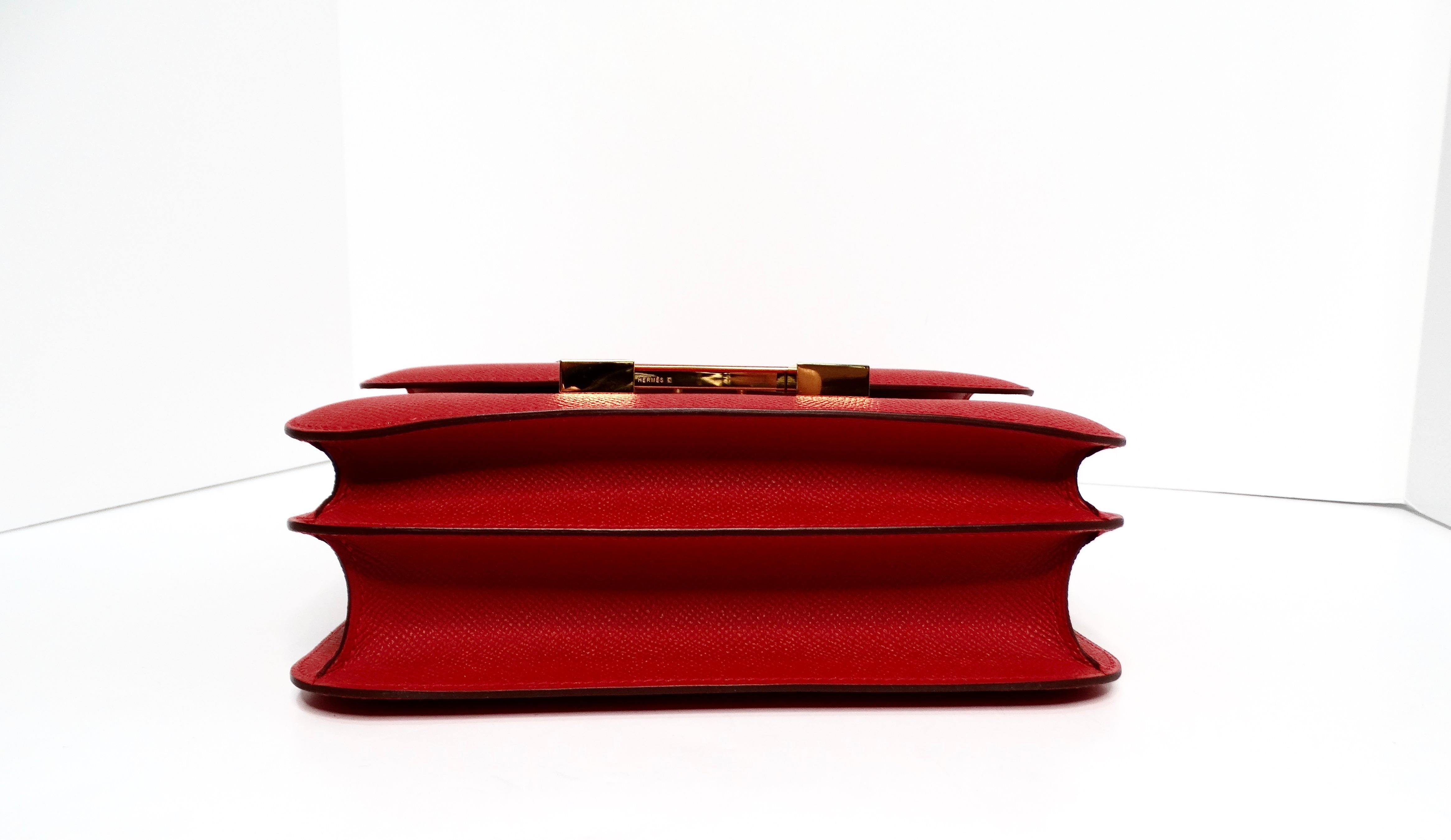 Hermes Constance Epsom Rouge Casque 24 With Gold Hardware 3