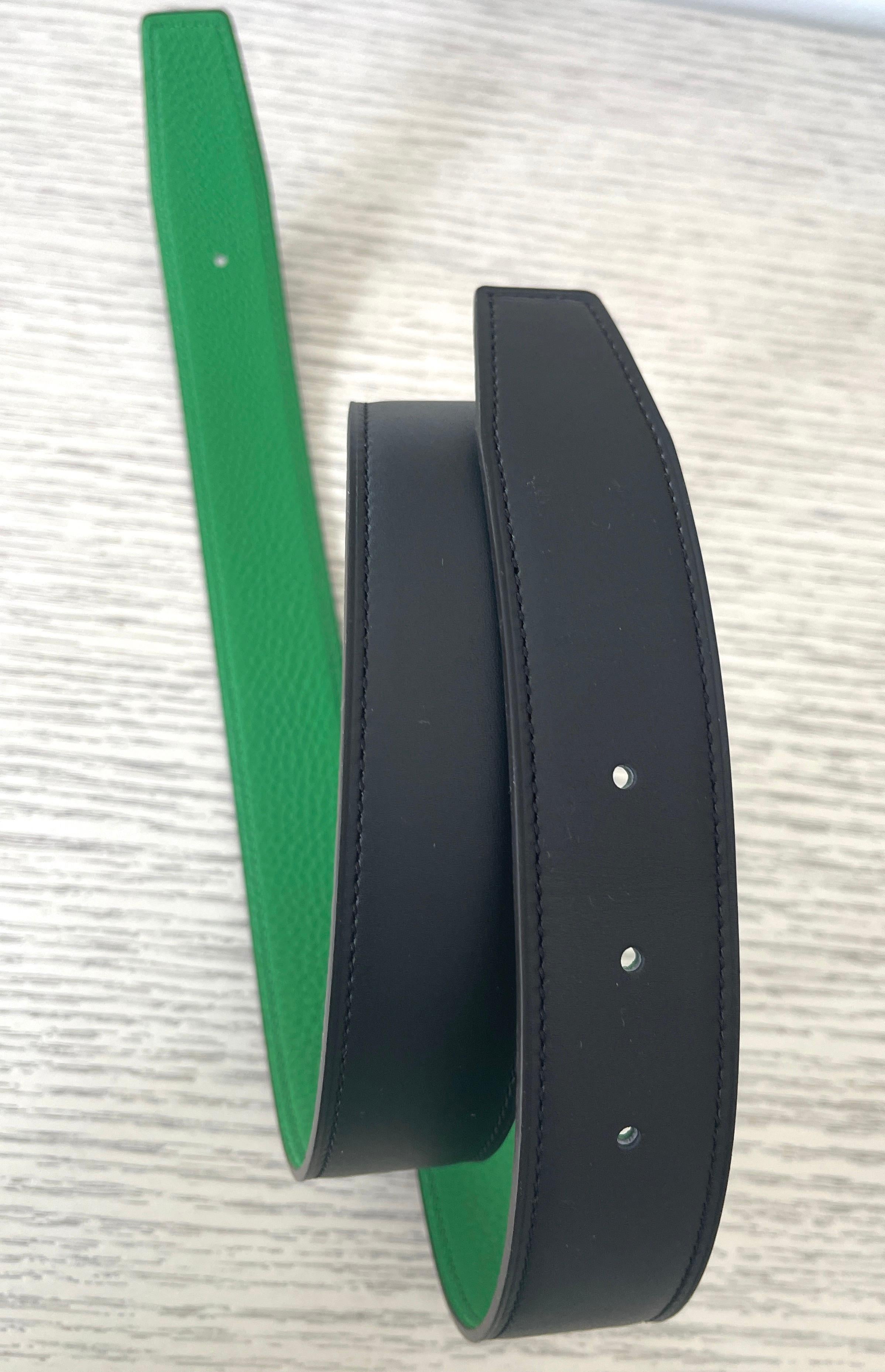 h belt buckle & reversible leather strap 32 mm