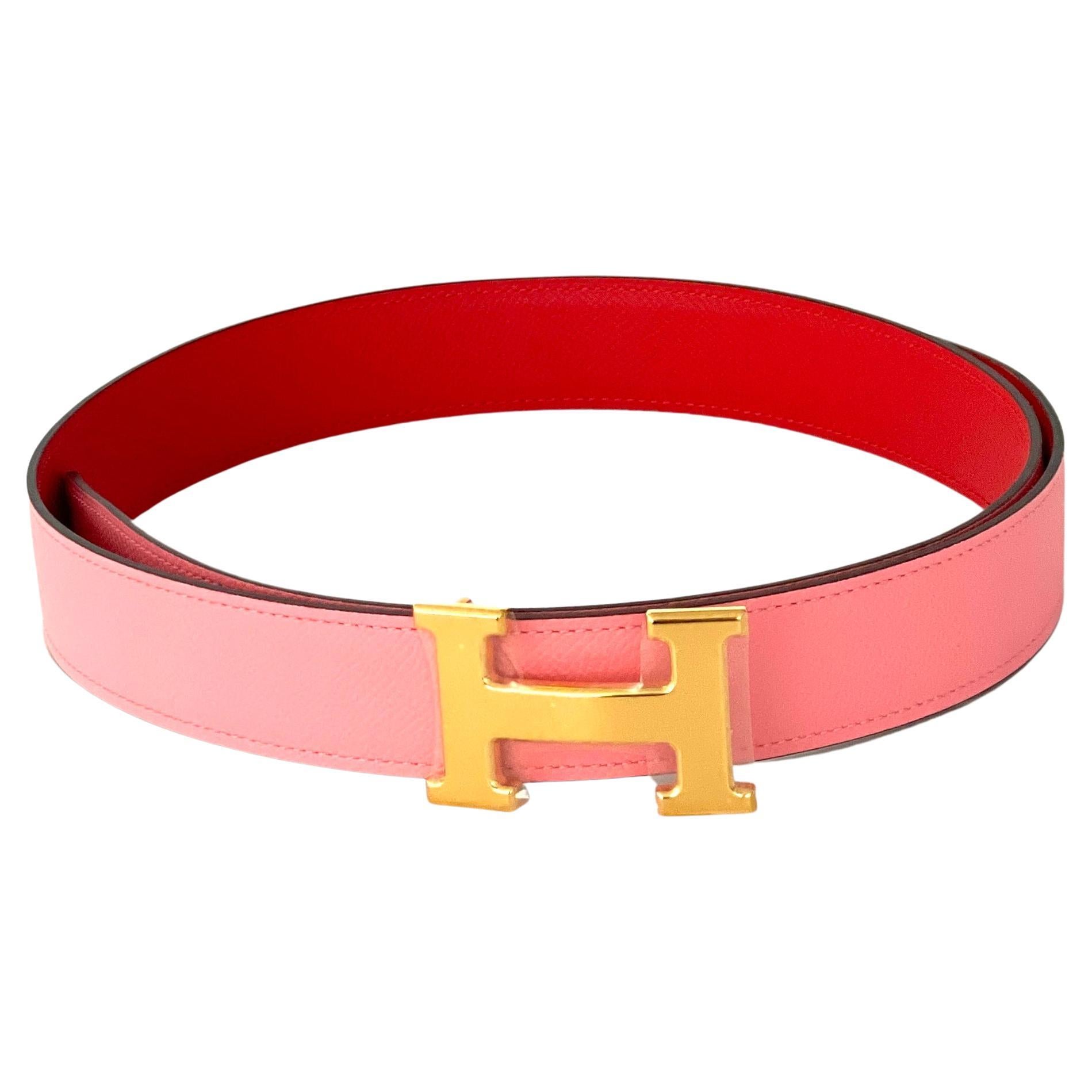 Hermes Constance Gold H belt buckle and Reversible leather strap 32 mm  Confetti at 1stDibs | hermes pink belt, hermes constance bracelet, rose  gold belt buckle