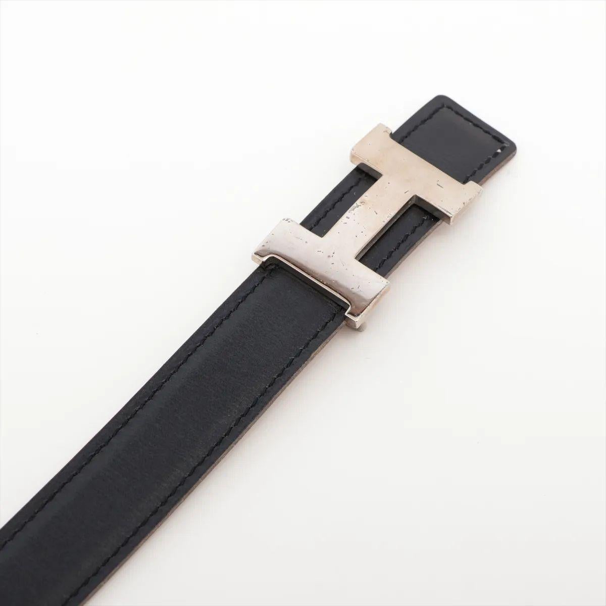 Brown Hermès Constance H Belt Black For Sale