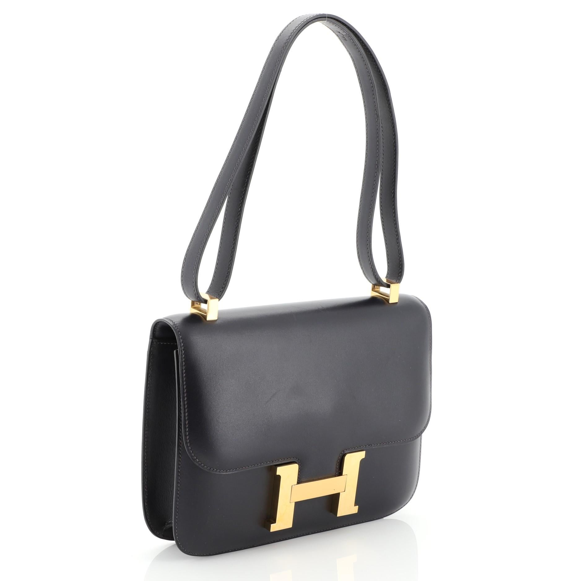 Black Hermes Constance Handbag Box Calf 24