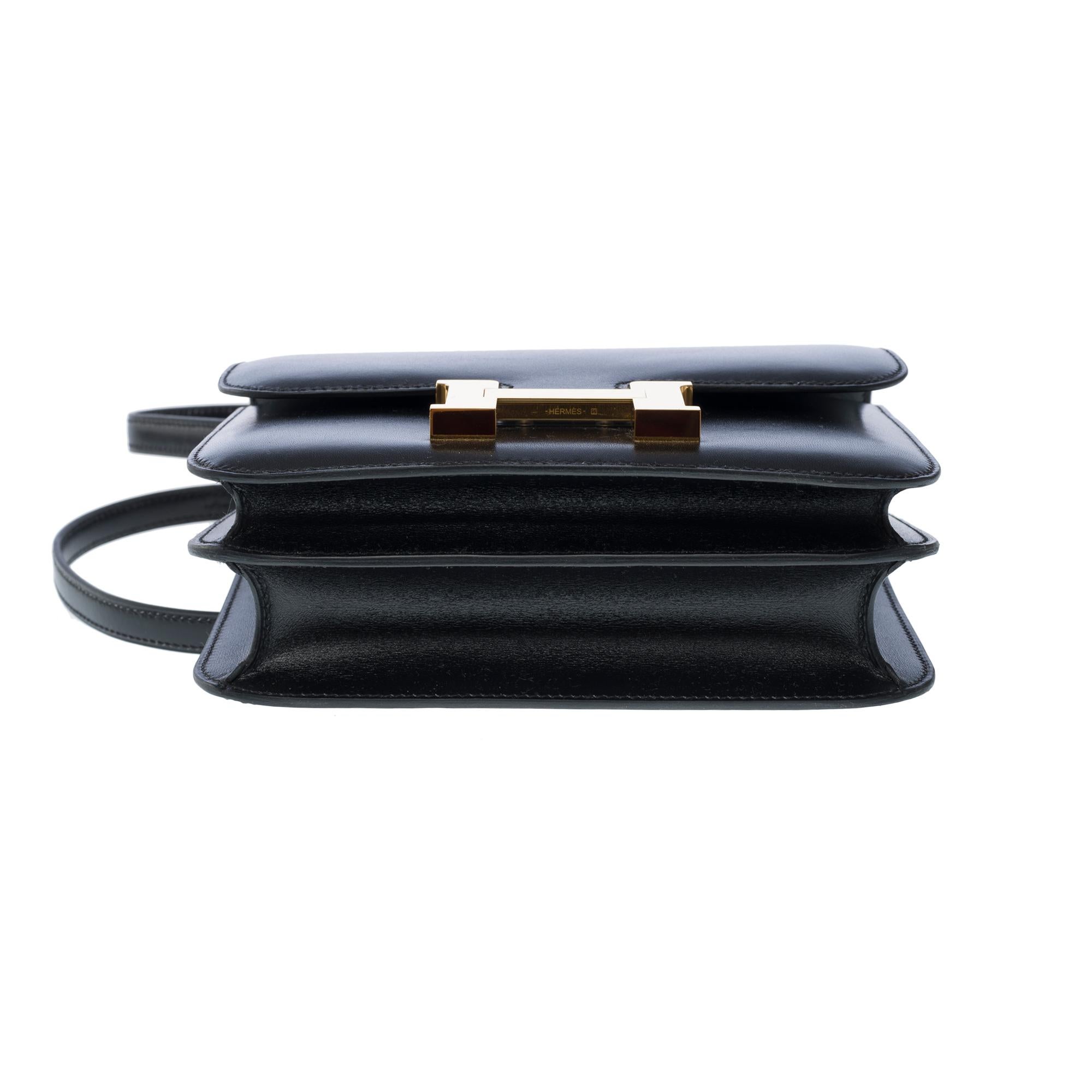 Hermès Constance III Mini 18 Mirror shoulder bag in black box calf leather, GHW For Sale 5