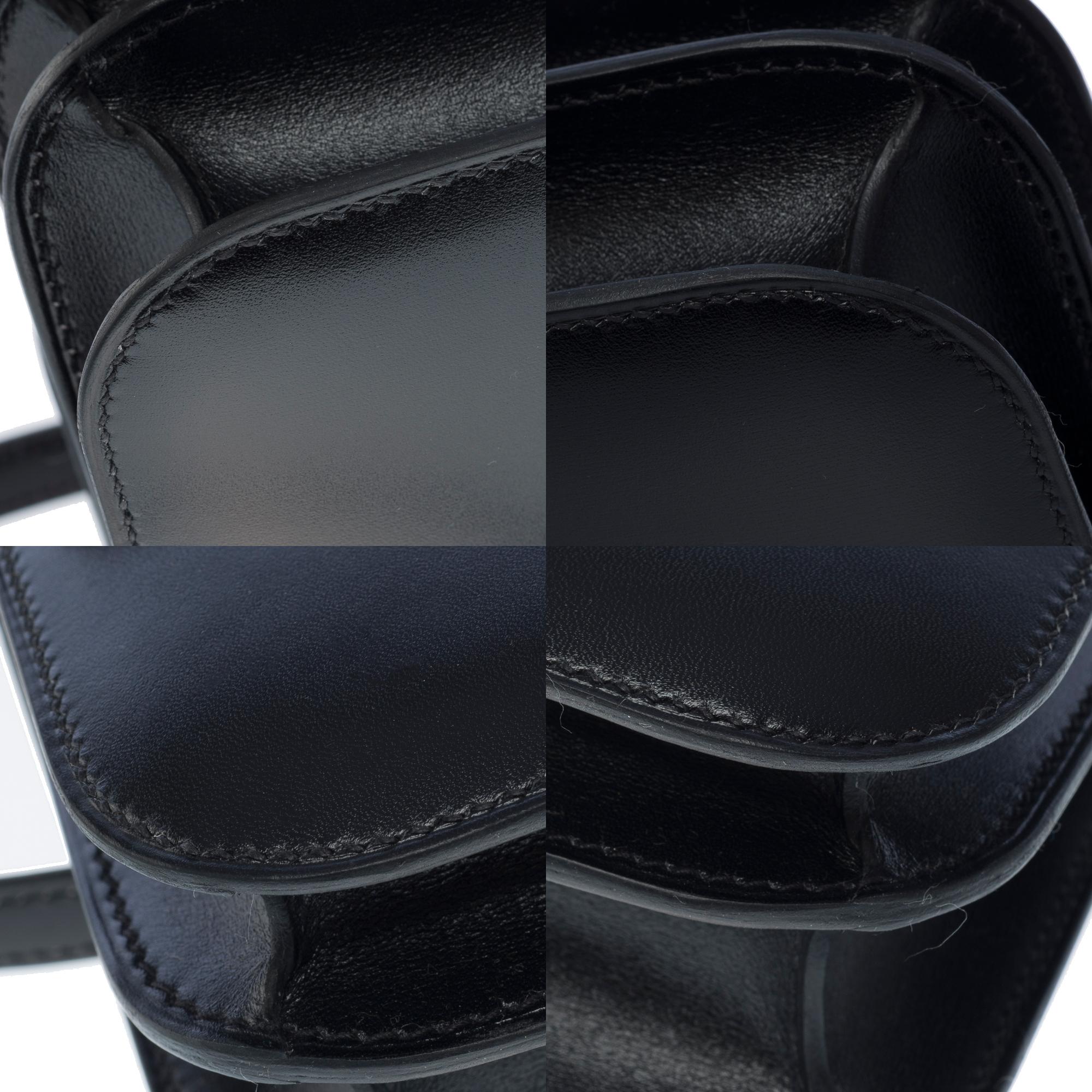 Hermès Constance III Mini 18 Mirror shoulder bag in black box calf leather, GHW For Sale 6