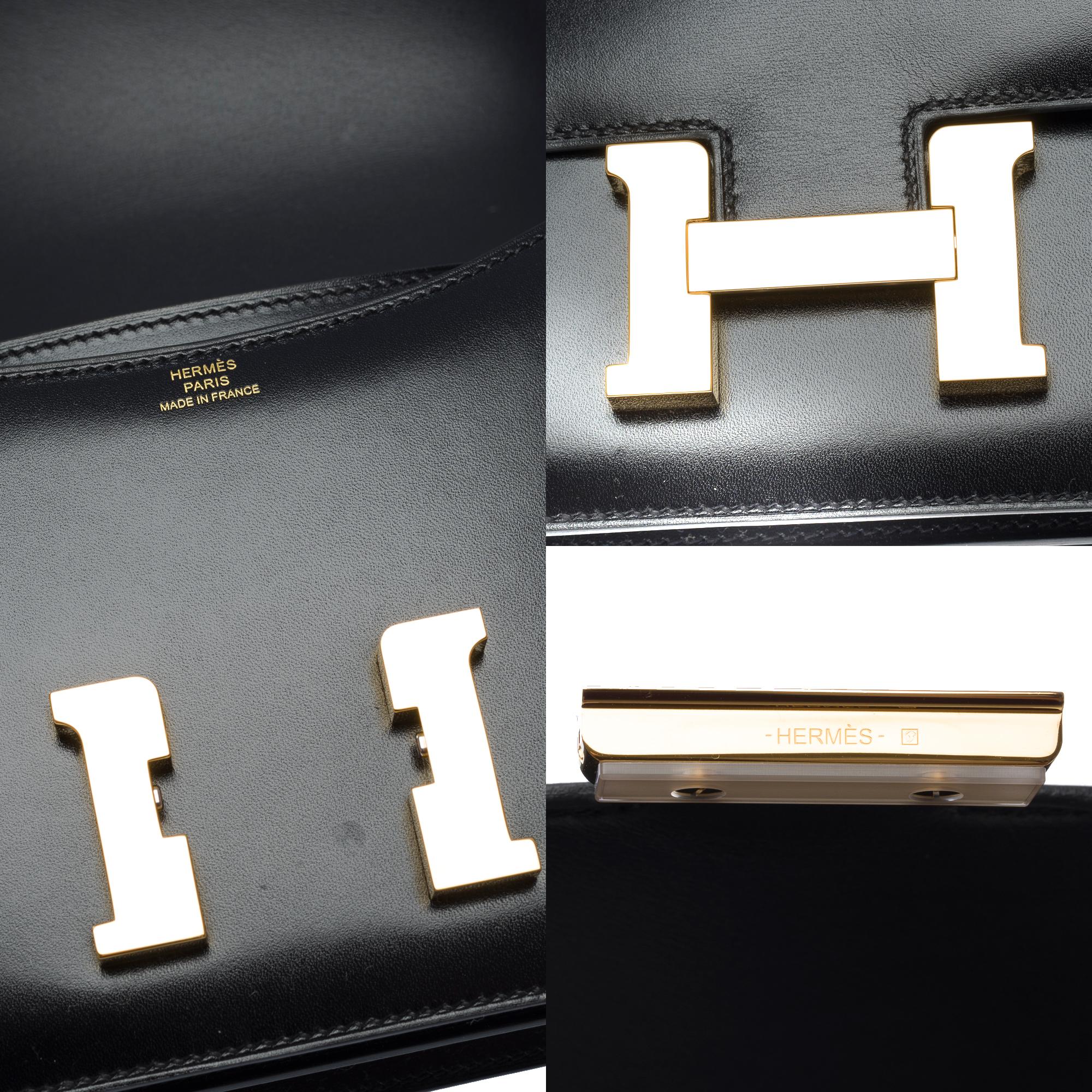 Hermès Constance III Mini 18 Mirror shoulder bag in black box calf leather, GHW For Sale 1