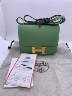 HERMES Constance Kiwi Grün Leder Umhängetasche Y Stamp Frankreich