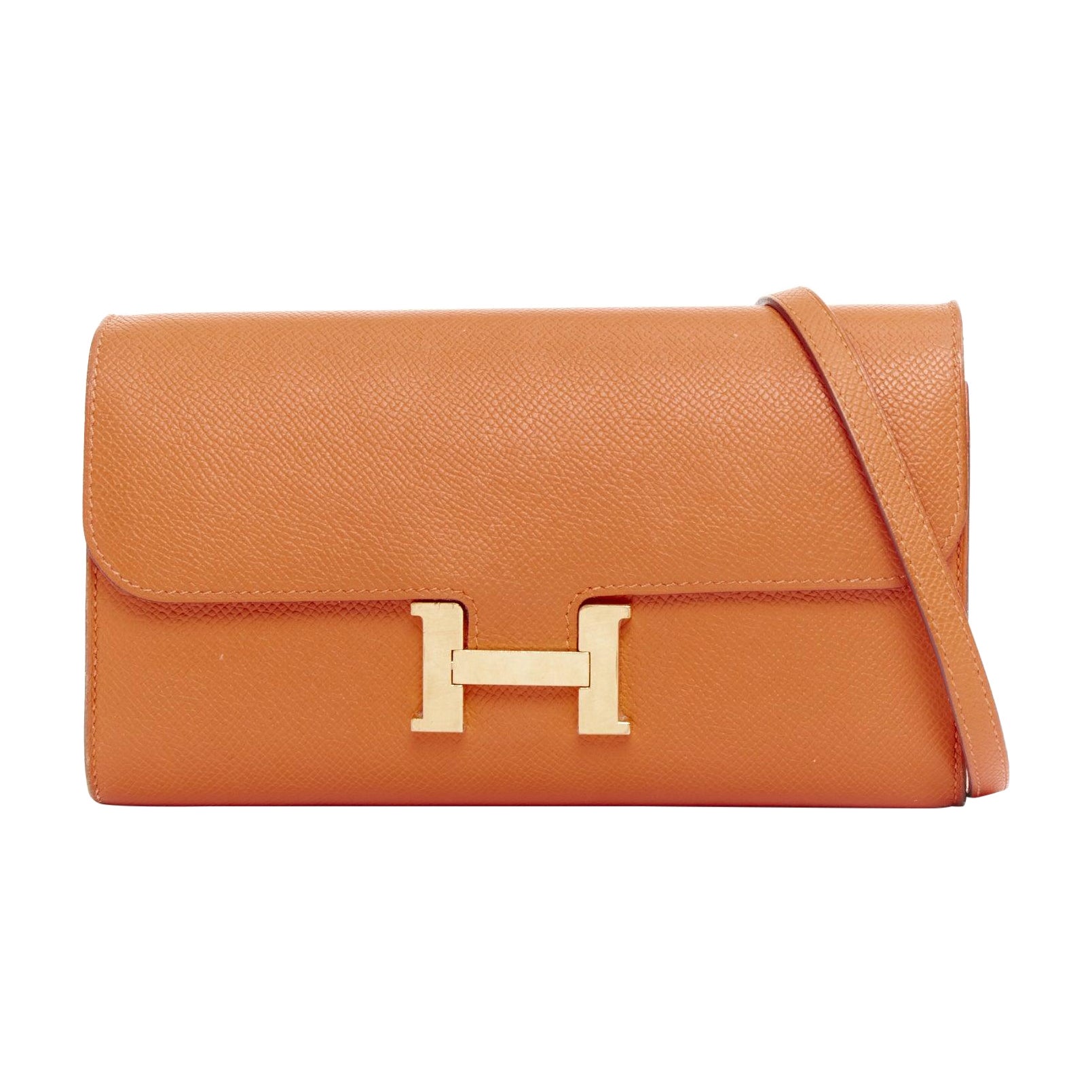 HERMES Constance Long To Go in pelle color oro H. H.