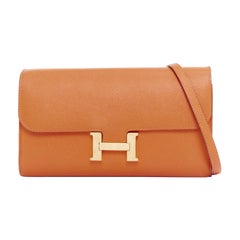 HERMES Constance Long To Go in pelle color oro H. H.