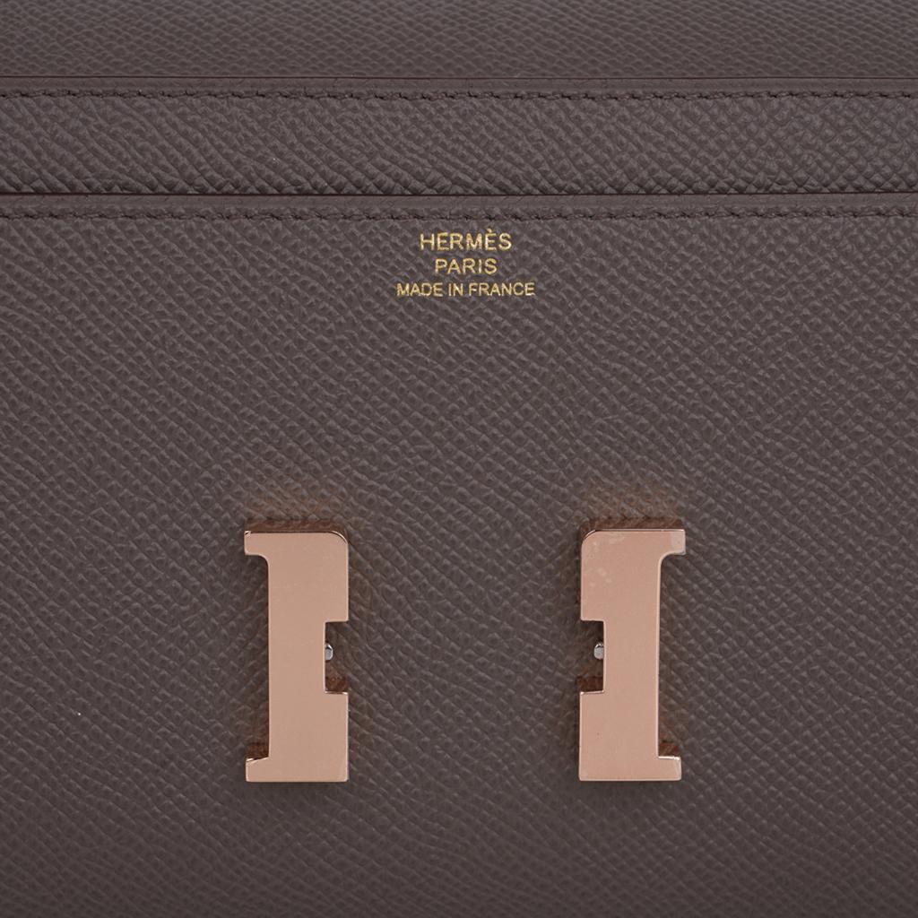 Women's Hermes Constance Long To Go Wallet Etain Rose Gold Hardware Epsom New w/ Box