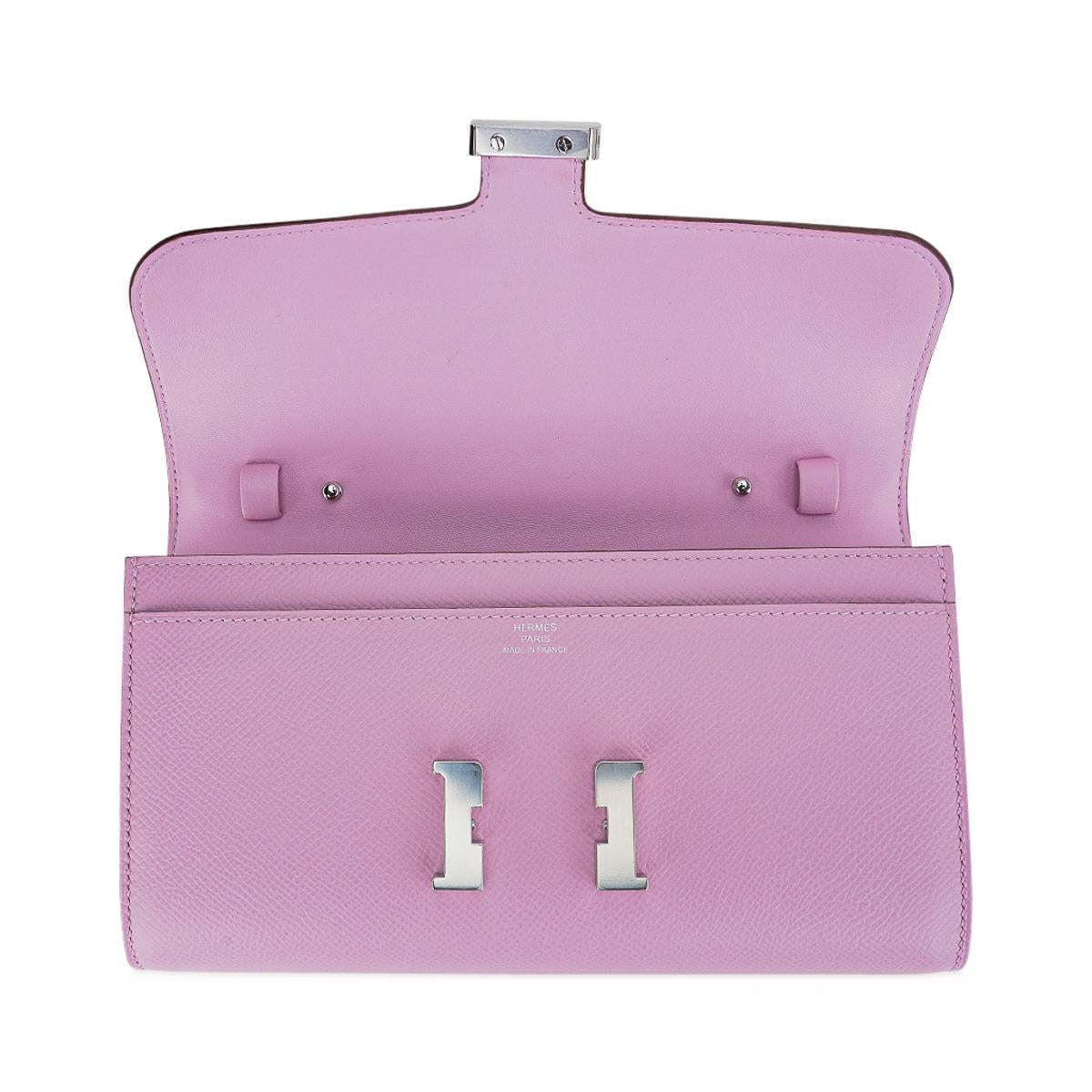 Hermes Constance Long To Go Wallet Mauve Sylvestre Palladium Hardware Epsom 1