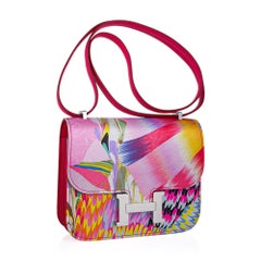 Hermes Constance Marble Silk 18 Limited Edition Bag Palladium Hardware