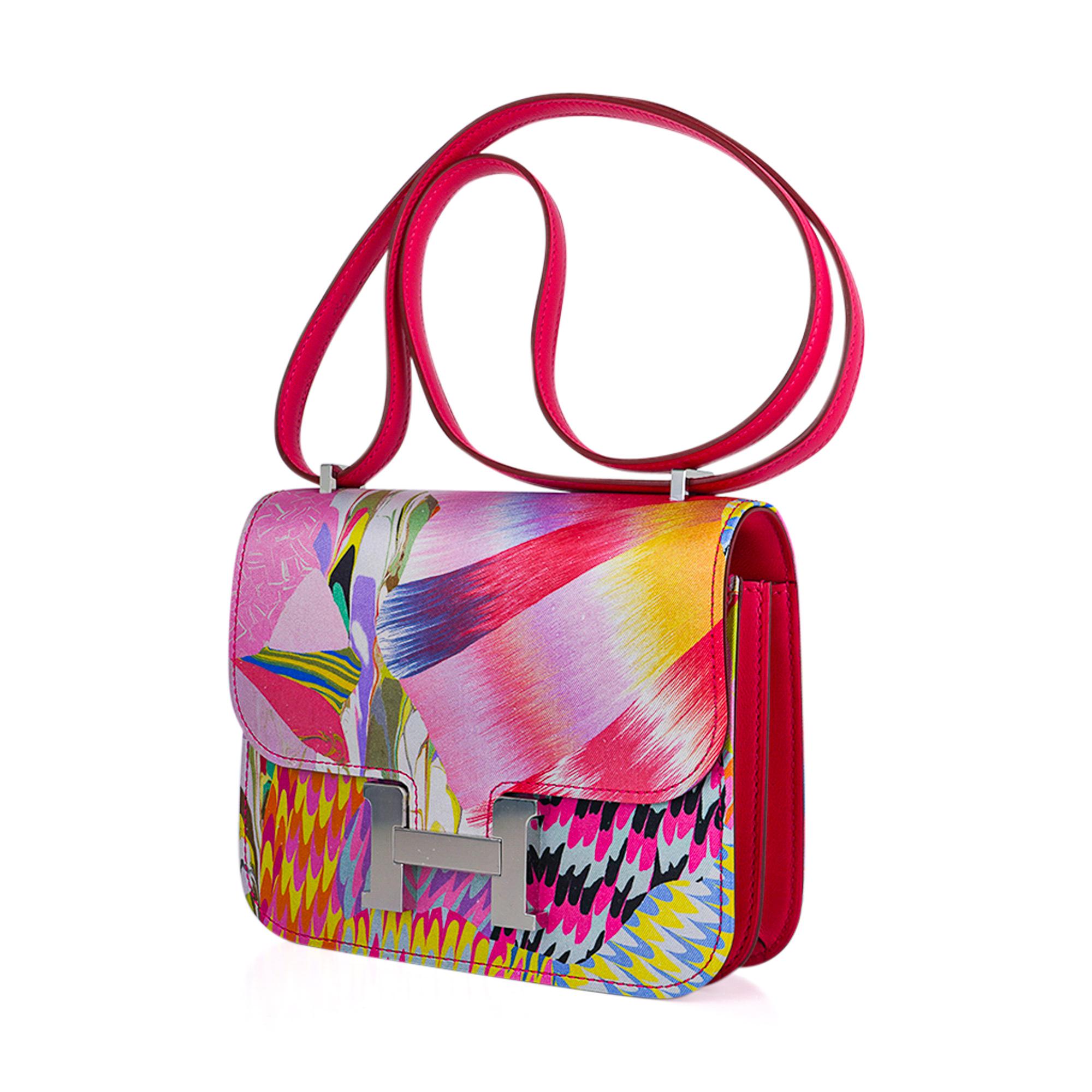 Hermes Constance Marble Silk 18 Limited Edition Bag Palladium Hardware Pour femmes en vente