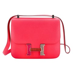 Hermes Constance Marquette Bag Epsom with Crocodile, Alligator and Lizard 24