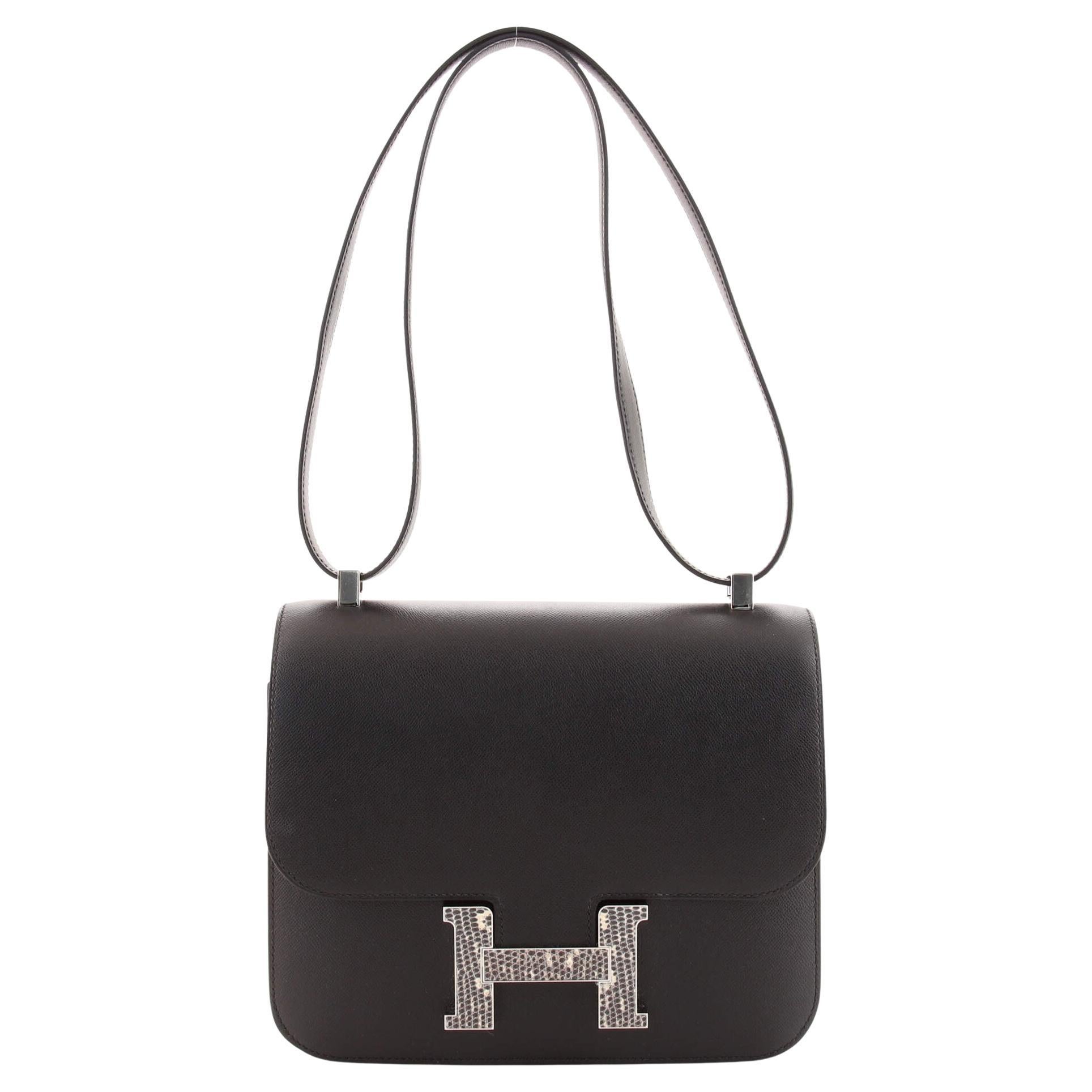 Hermes Leather Constance Bag 24 Black