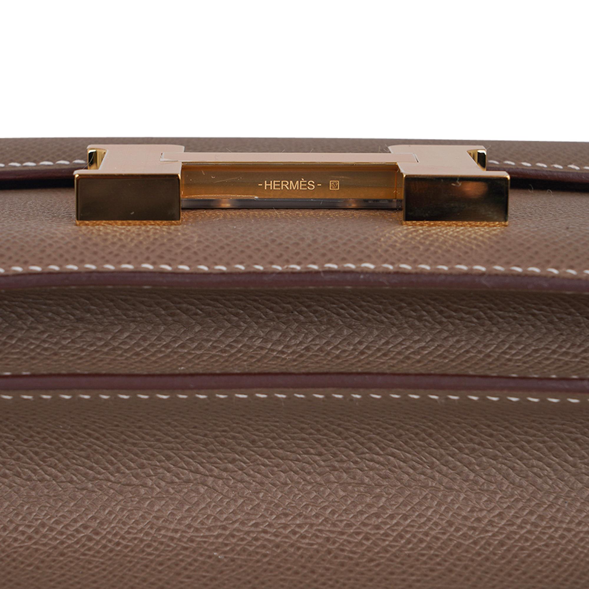 Hermes Constance Mini 18 Bag Etoupe Gold Hardware Epsom Leather 6