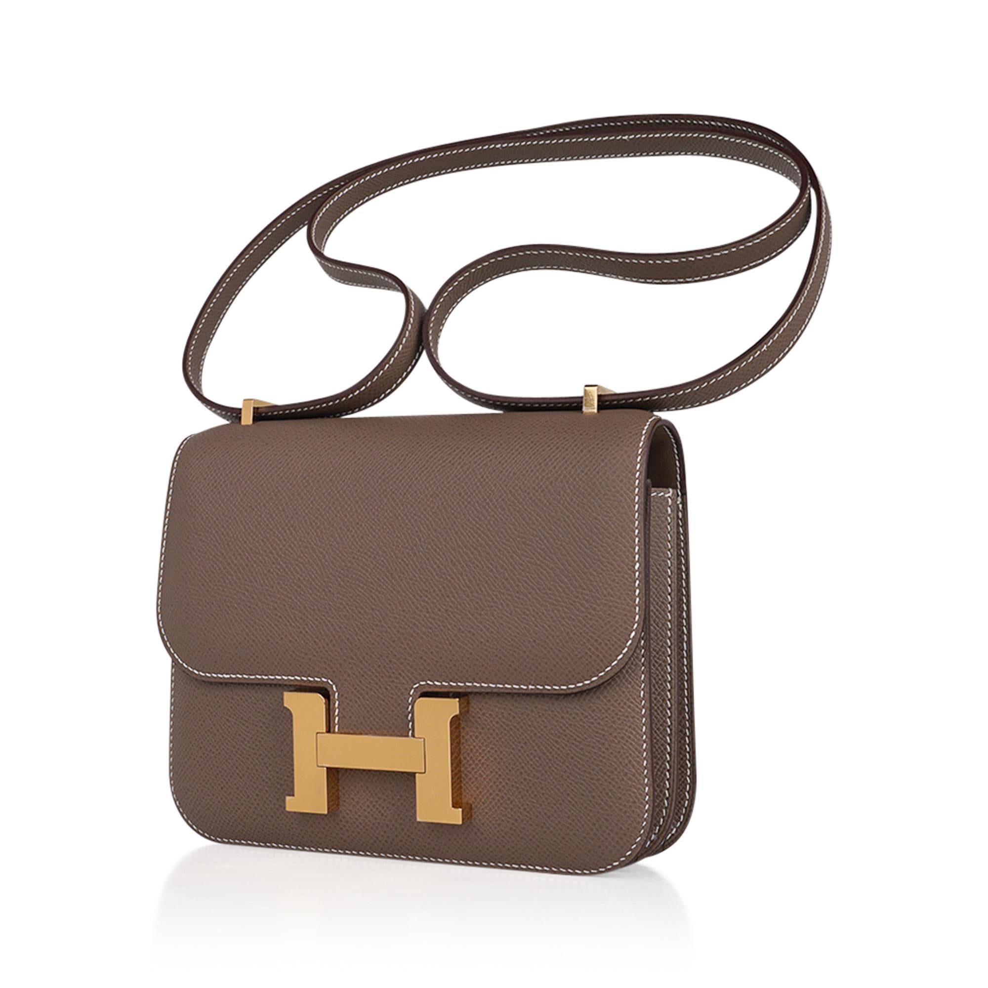Hermes Constance Mini 18 Bag Etoupe Gold Hardware Epsom Leather 1