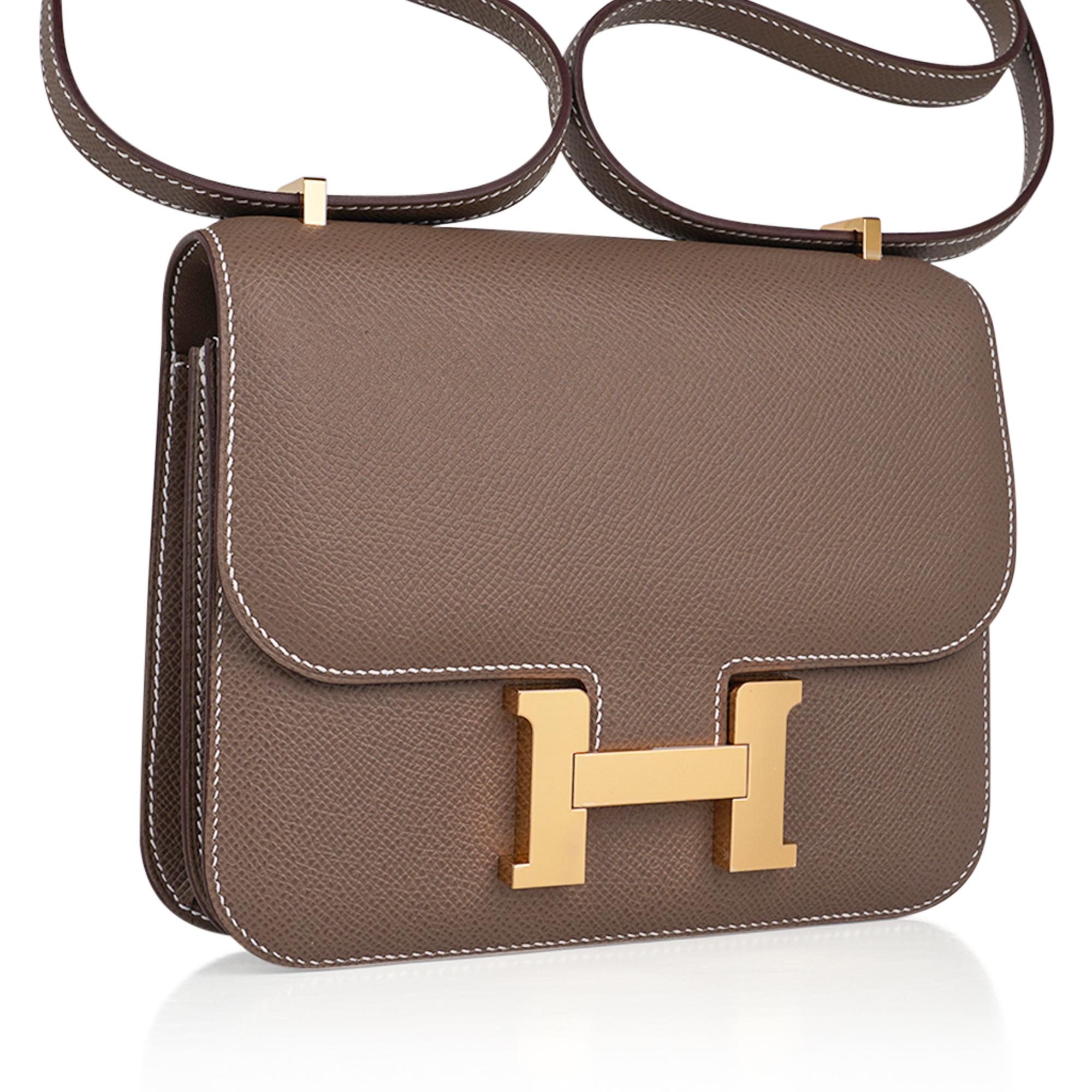 Hermes Constance Mini 18 Bag Etoupe Gold Hardware Epsom Leather 2